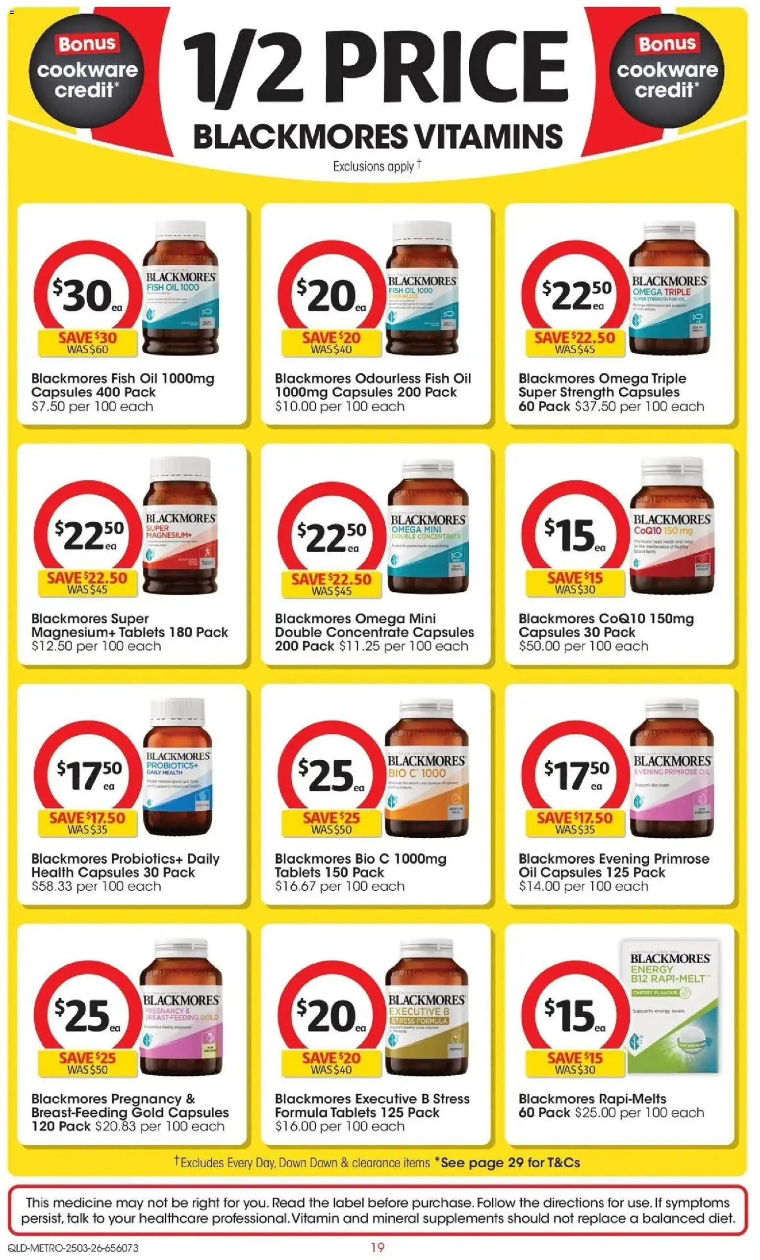 Coles catalogue - valid from 25.03.2026 | Page: 19 | Products: Oil, Fish, Cookware, Vitamin