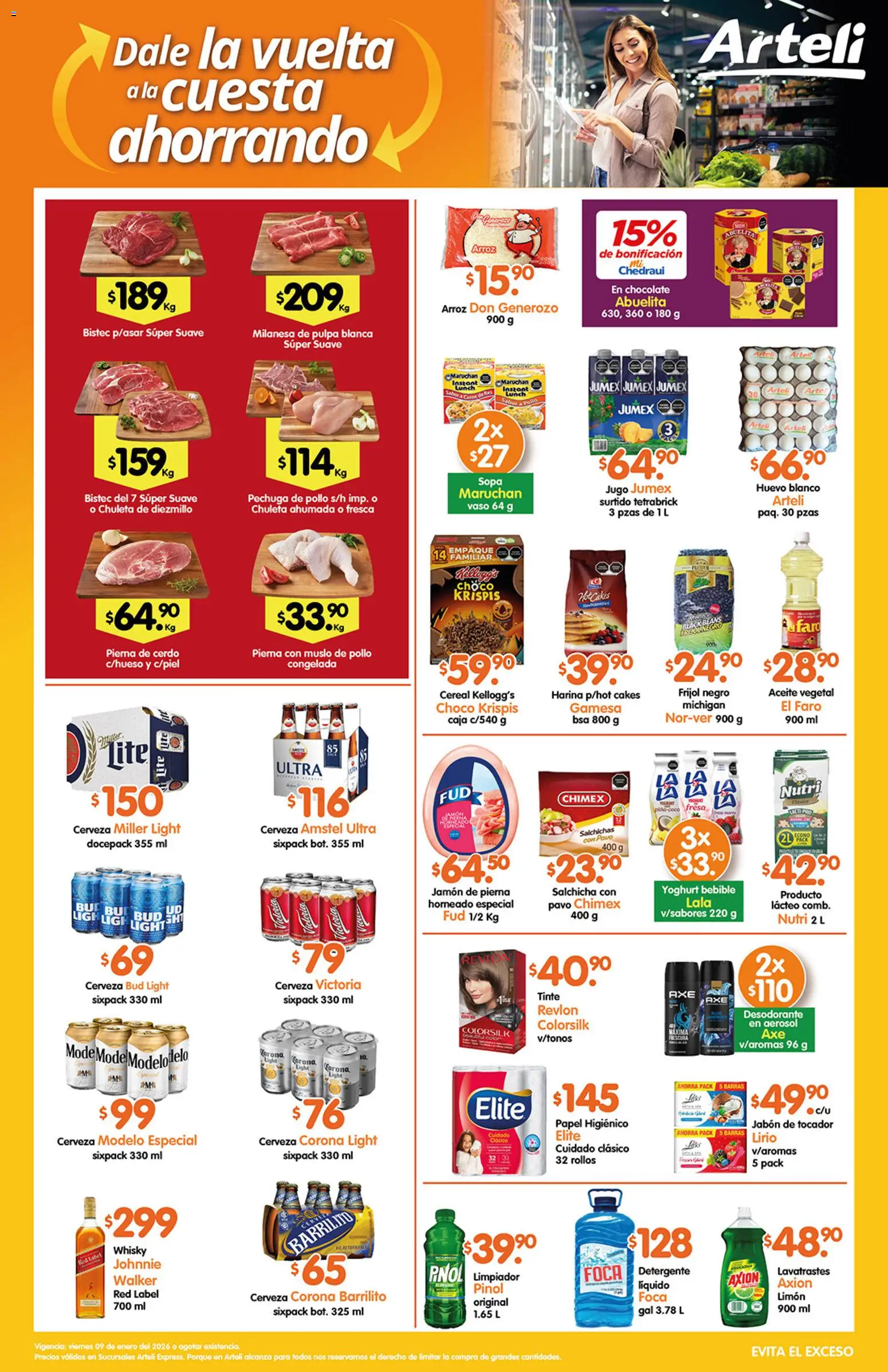 Nuevas ofertas de Arteli válidas en toda la República Mexicana desde el 09.01.2026. ¡Encuentra las mejores ofertas en Arteli folleto Express! | Página: 1 | Productos: Detergente, Harina, Jugo, Caja