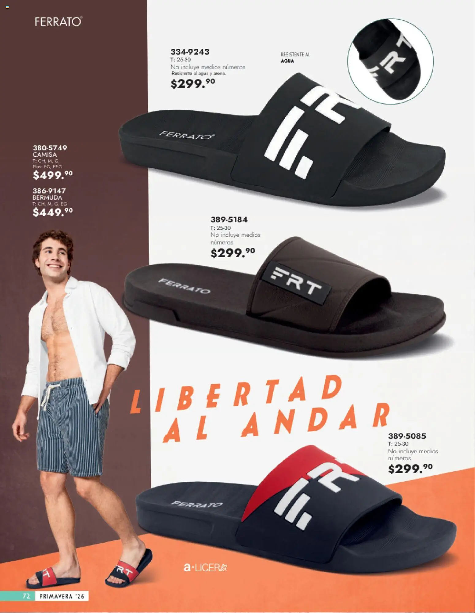 Nuevas ofertas de Andrea válidas en toda la República Mexicana desde el 25.01.2026. ¡Encuentra las mejores ofertas en Andrea catálogo Calzado Caballero! | Página: 72 | Productos: Camisa, Agua, Bermuda