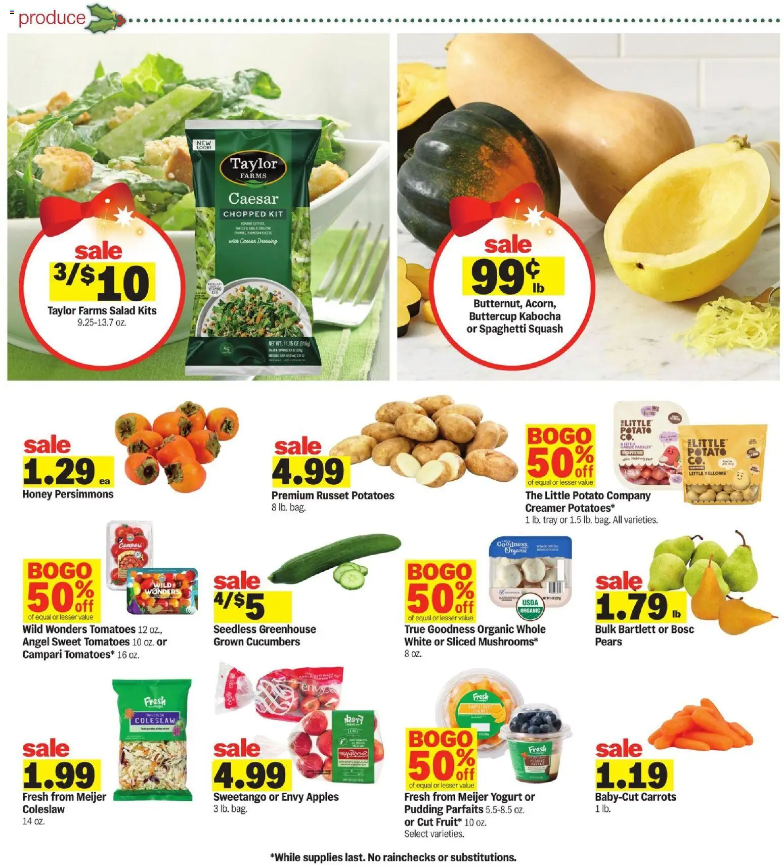 Meijer Weekly Ad - MI - valid from 03.12.2025 | Page: 6 | Products: Squash, Yogurt, Cucumbers, Garlic