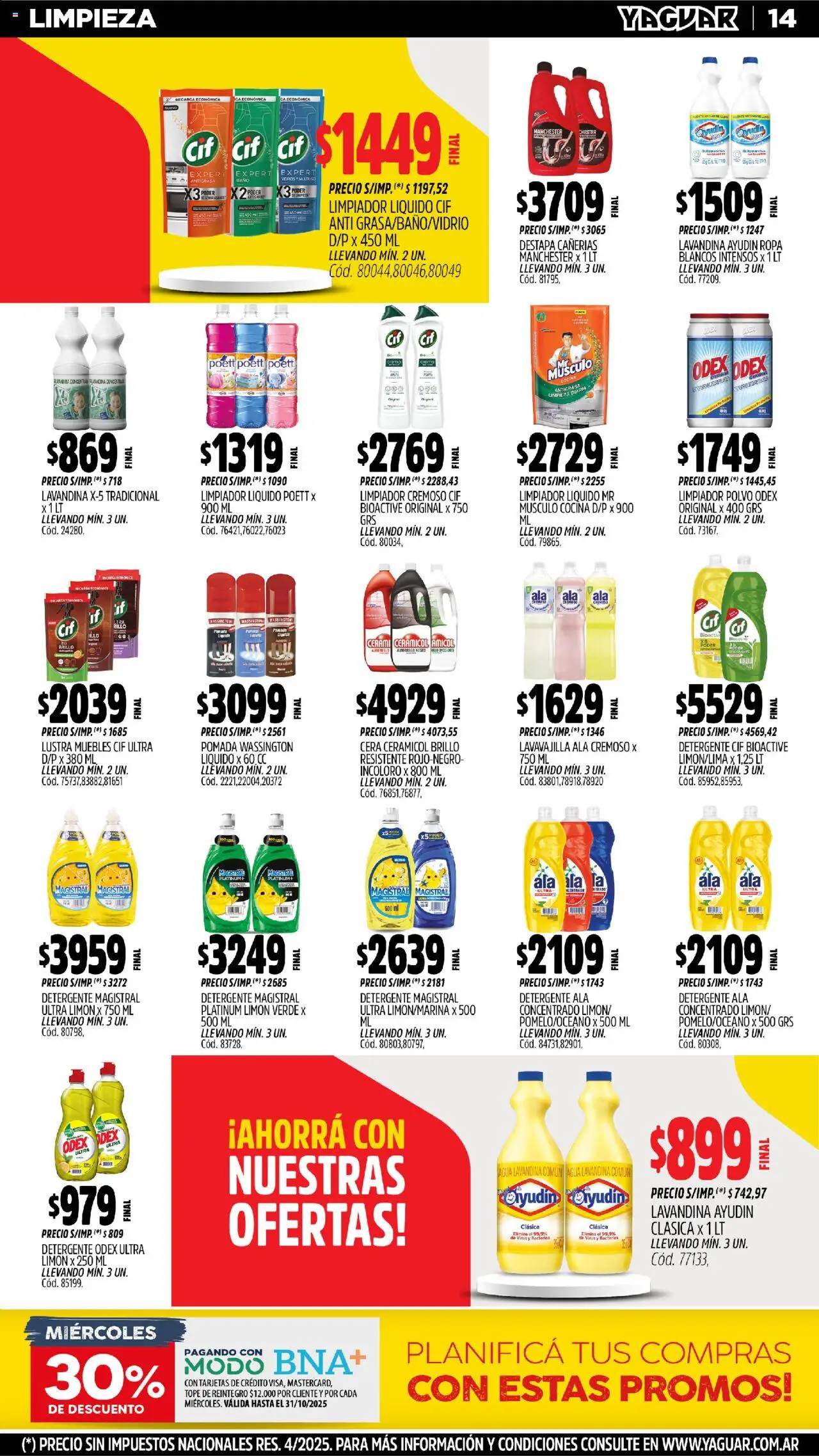 Yaguar - San Juan │ válido desde el 20.10.2025 | Página: 13 | Productos: Cocina, Ropa, Cera, Limpiador