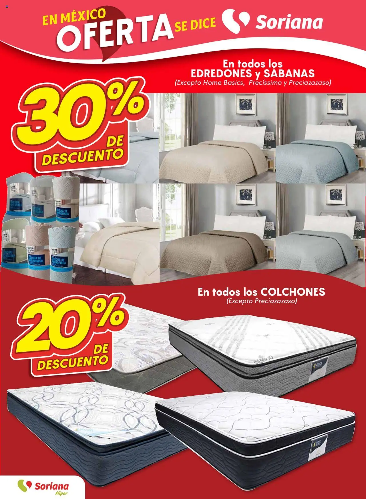 Nuevas ofertas de Soriana válidas en toda la República Mexicana desde el 07.08.2025. ¡Encuentra las mejores ofertas en Soriana - Folleto! | Página: 8 | Productos: Sabanas