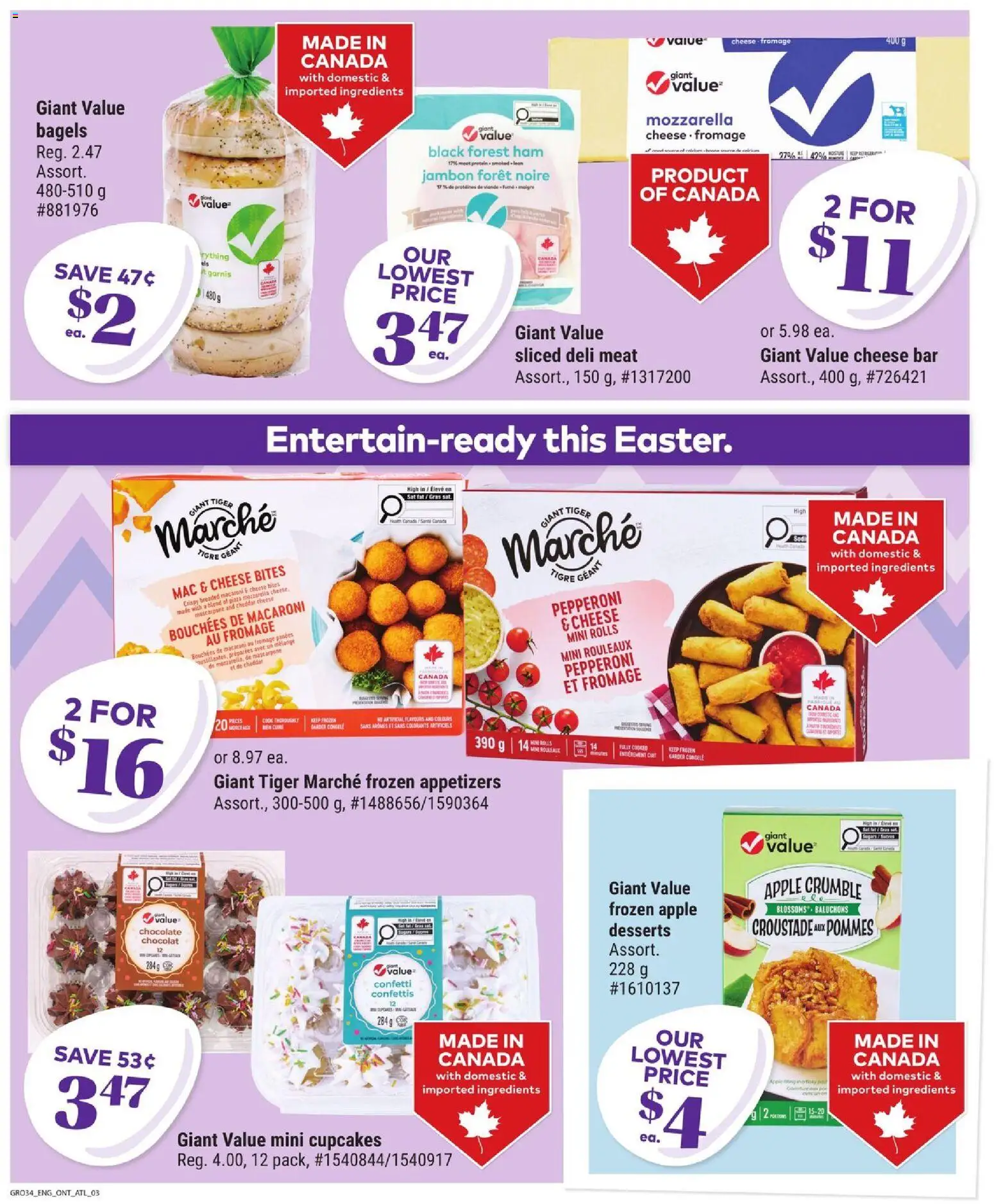 Giant Tiger flyer valid from 25.03.2026 | Page: 3 | Products: Cheese, Chocolate, Ham, Pizza