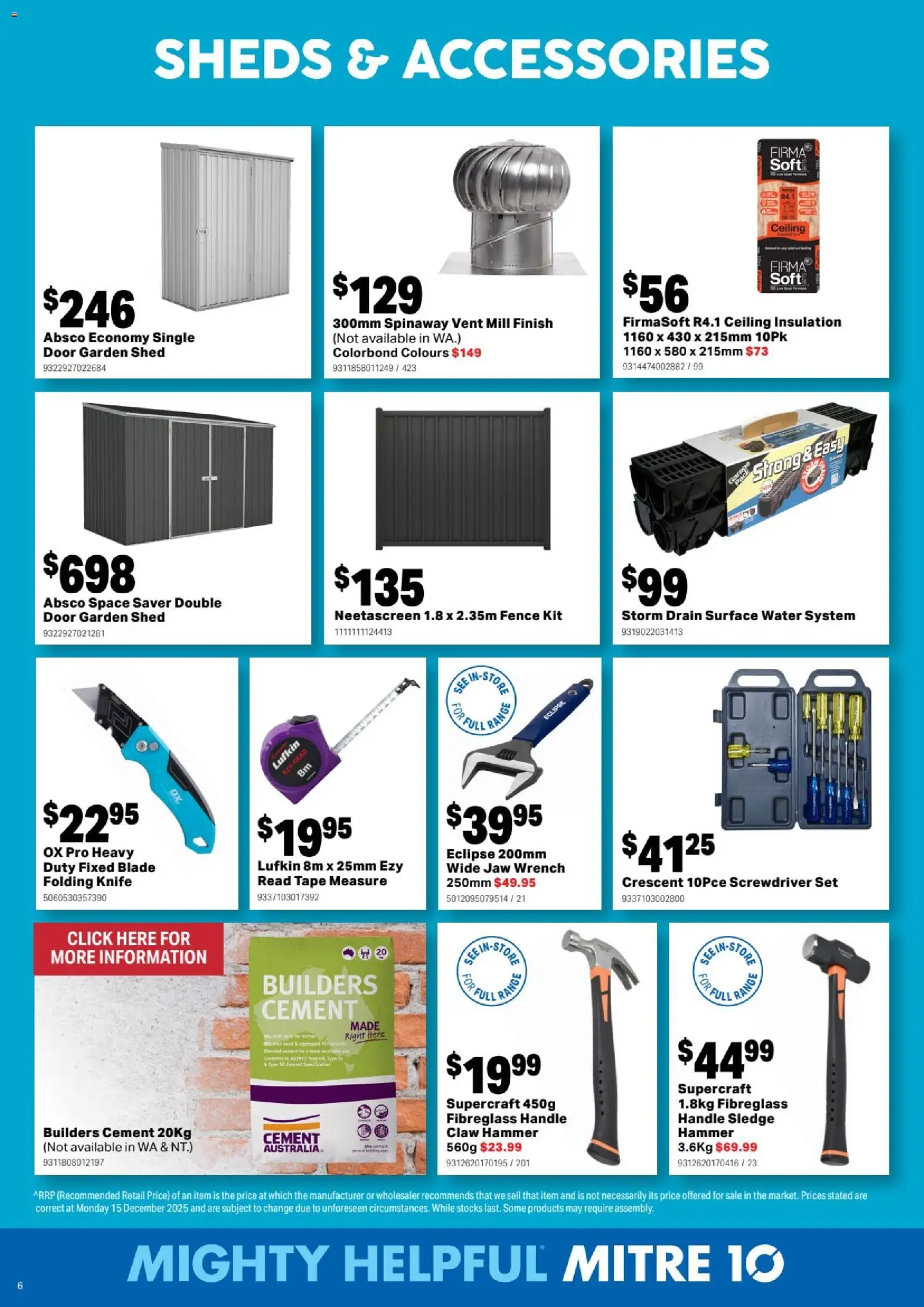 Mitre 10 catalogue - valid from 04.02.2026 | Page: 6 | Products: Door, Fence, Water, Shed