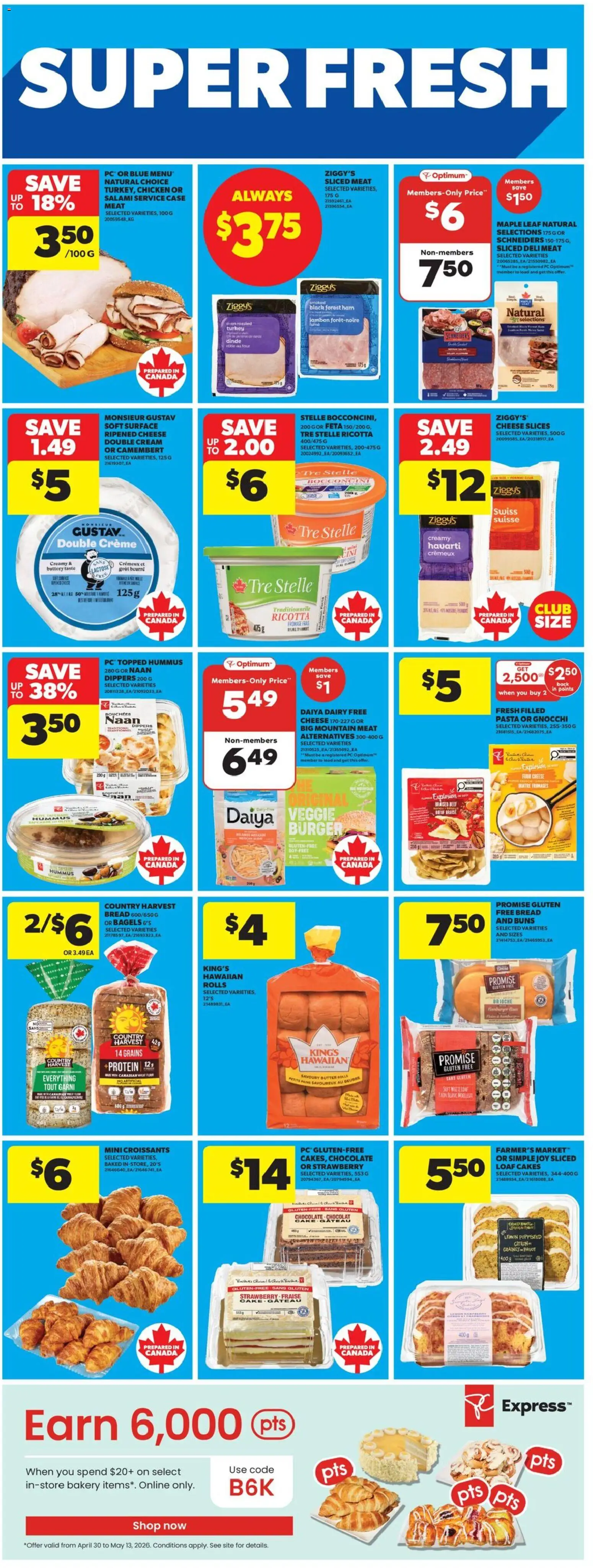 Real Canadian Superstore flyer valid from 30.04.2026 | Page: 27 | Products: Pasta, Bakery, Butter, Salami