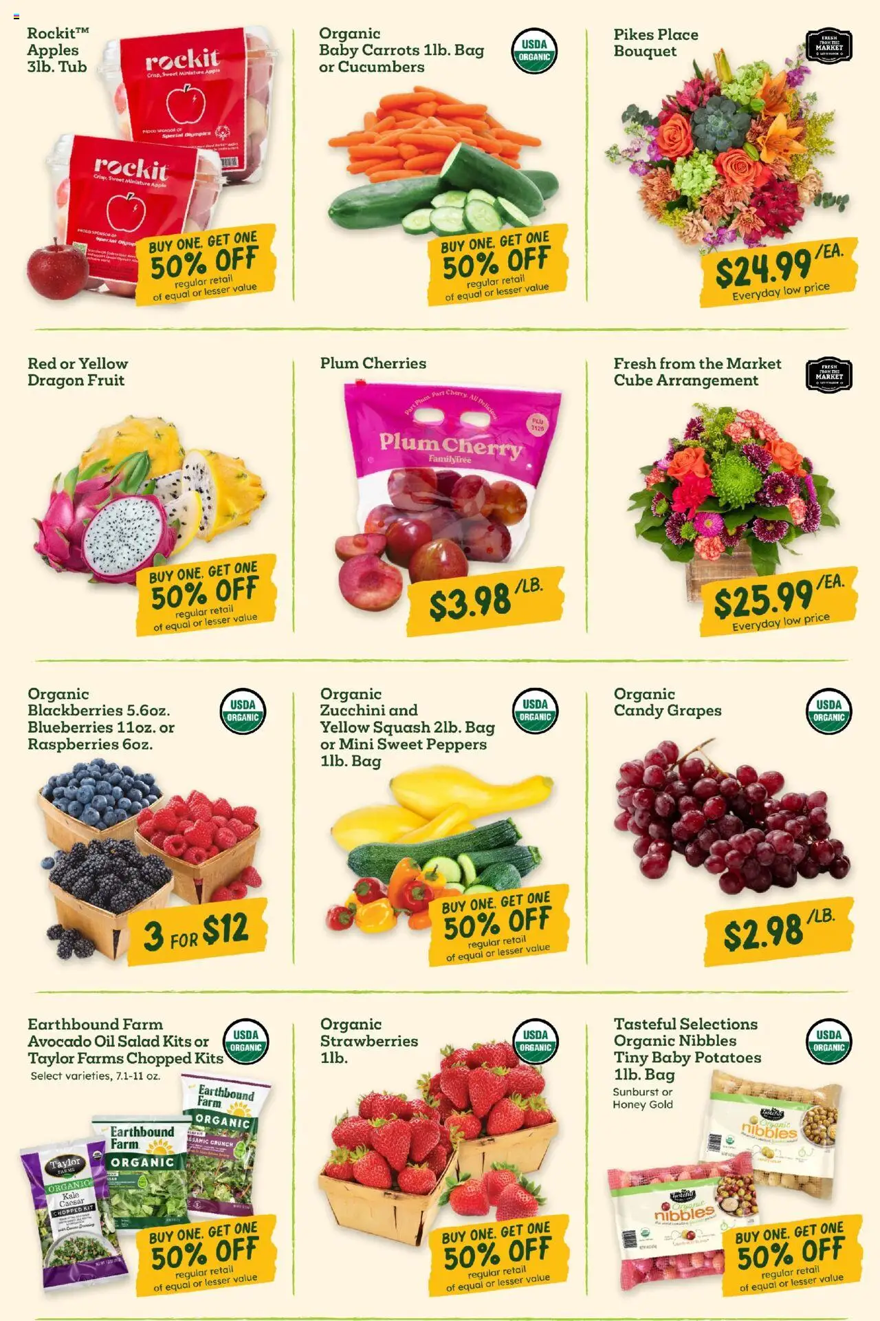 Sprouts Weekly Ad - valid from 06.08.2025 | Page: 4 | Products: Zucchini, Kale, Salad, Blueberries