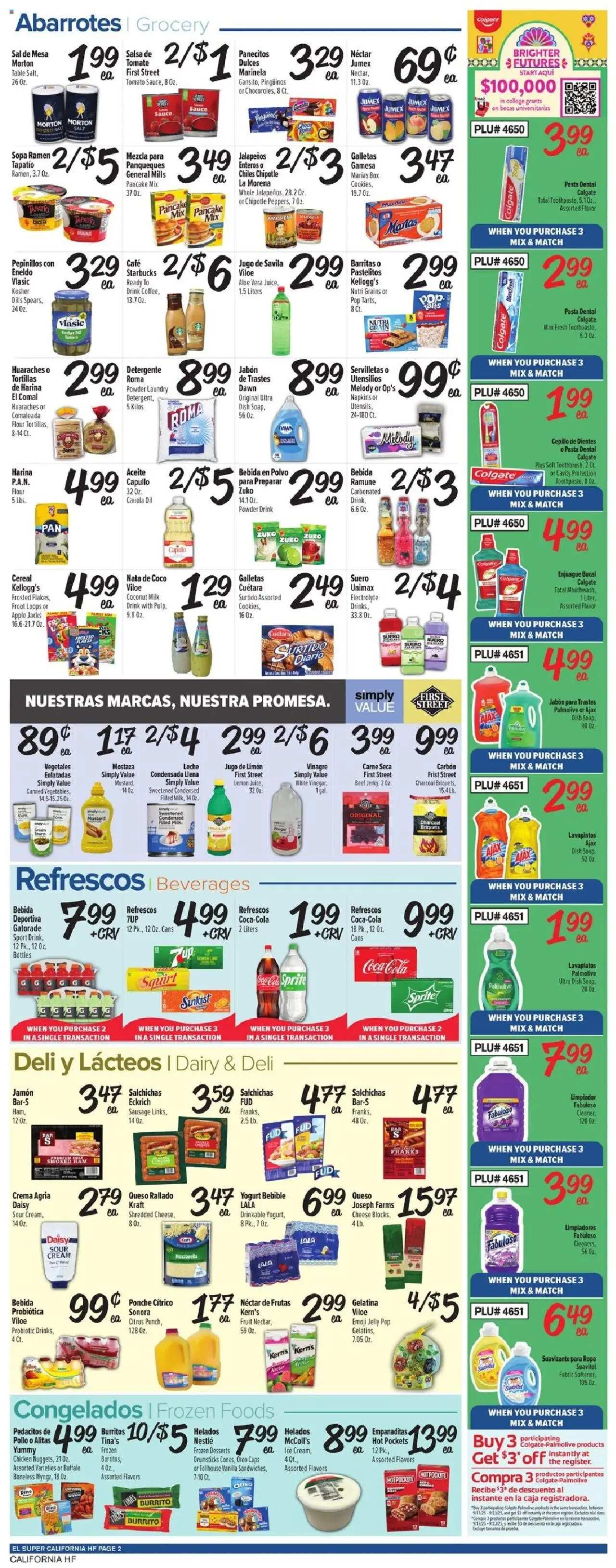 El Super Weekly Ad - CA - valid from 17.09.2025 | Page: 2 | Products: Milk, Oil, Beef, Pasta