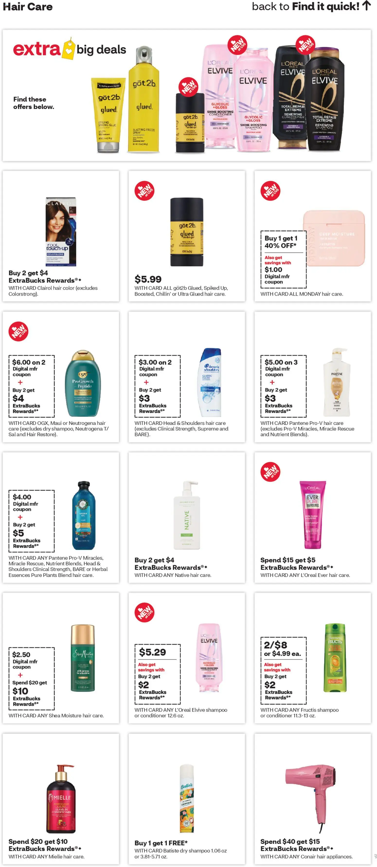 CVS Pharmacy Weekly Ad - WA - valid from 22.03.2026 | Page: 13 | Products: Shampoo, Conditioner, Hair mask, Iron
