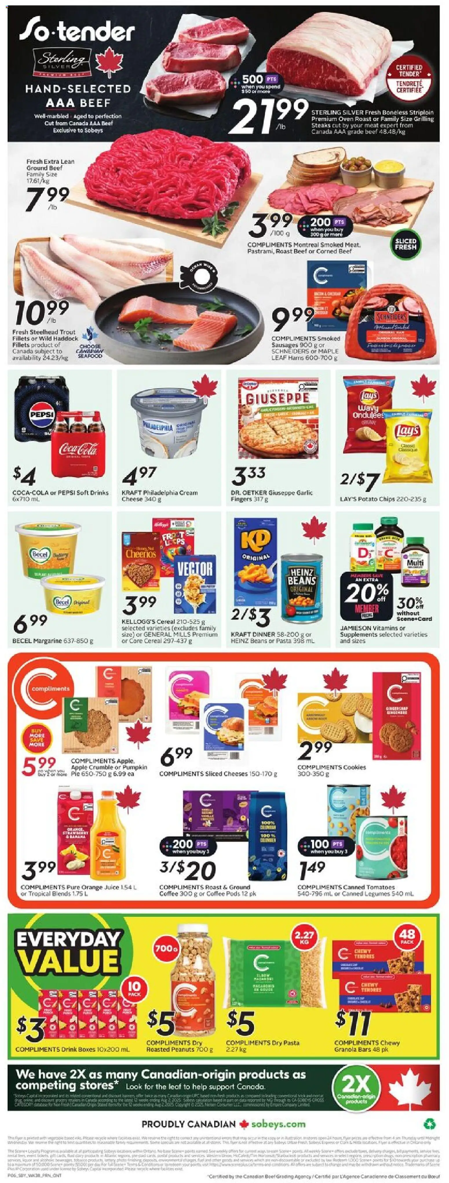 Sobeys flyer valid from 15.01.2026 | Page: 4 | Products: Cookies, Cheese, Pumpkin, Tomatoes