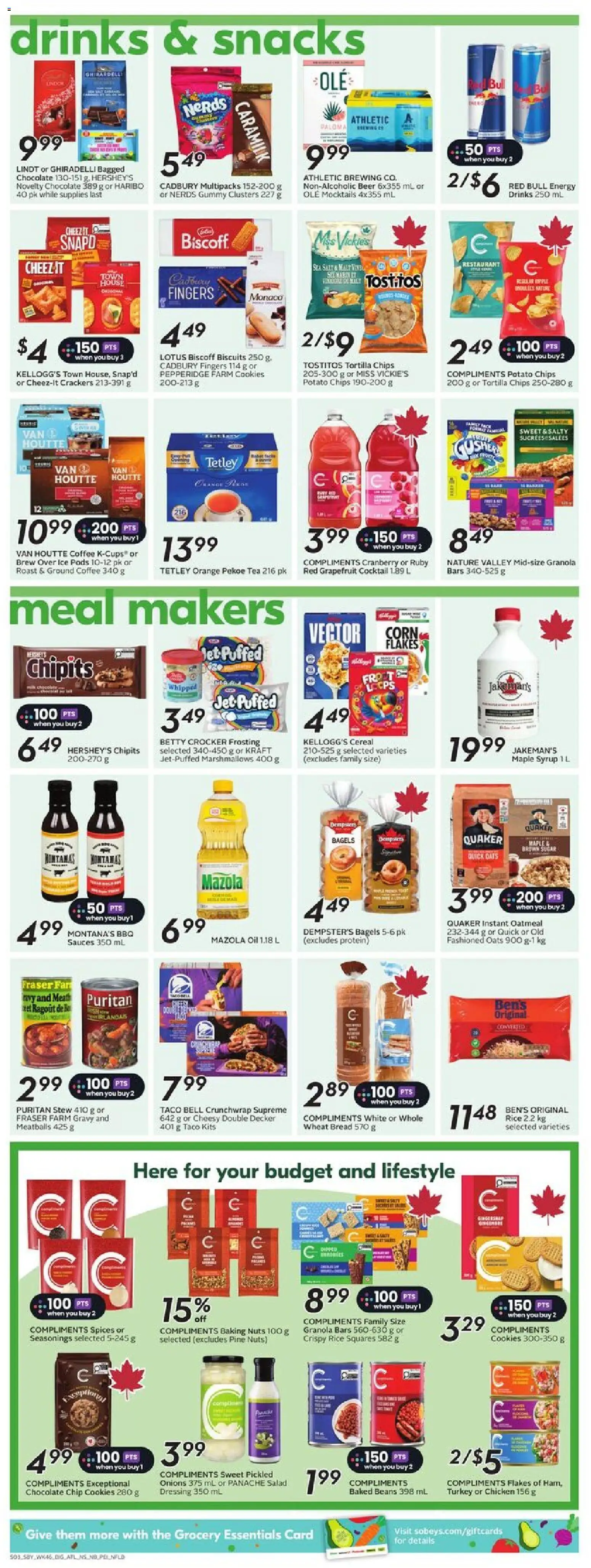 Sobeys flyer valid from 12.03.2026 | Page: 11 | Products: Nuts, Cookies, Bread, Chicken