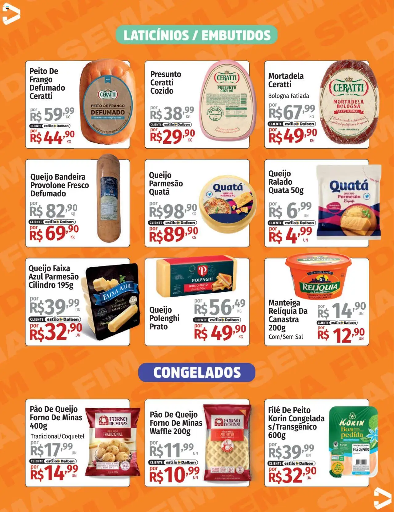 Supermercado Dalben Folheto - válido de 10.10.2025 | Página: 11 | Produtos: Mortadela, Parmesão, Queijo parmesão, Sal