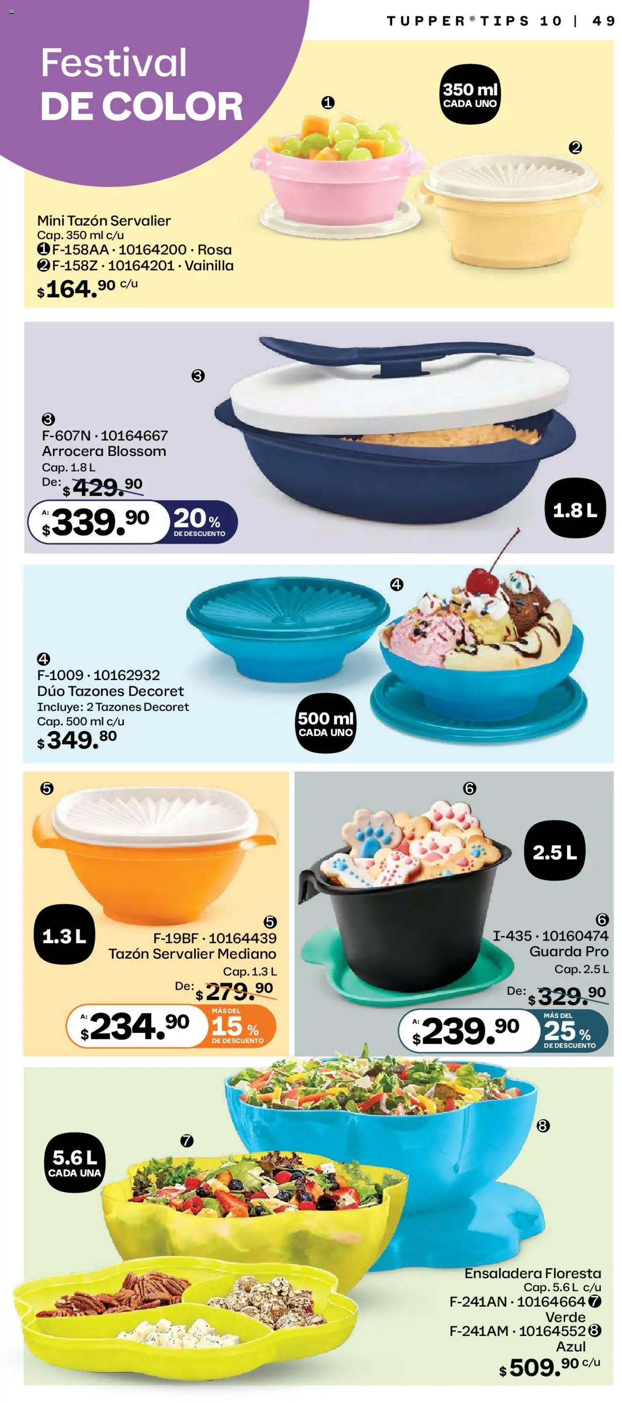 Nuevas ofertas de Tupperware válidas en toda la República Mexicana desde el 08.09.2025. ¡Encuentra las mejores ofertas en Tupperware - Catálogo! | Página: 49 | Productos: Ensaladera, Tupper