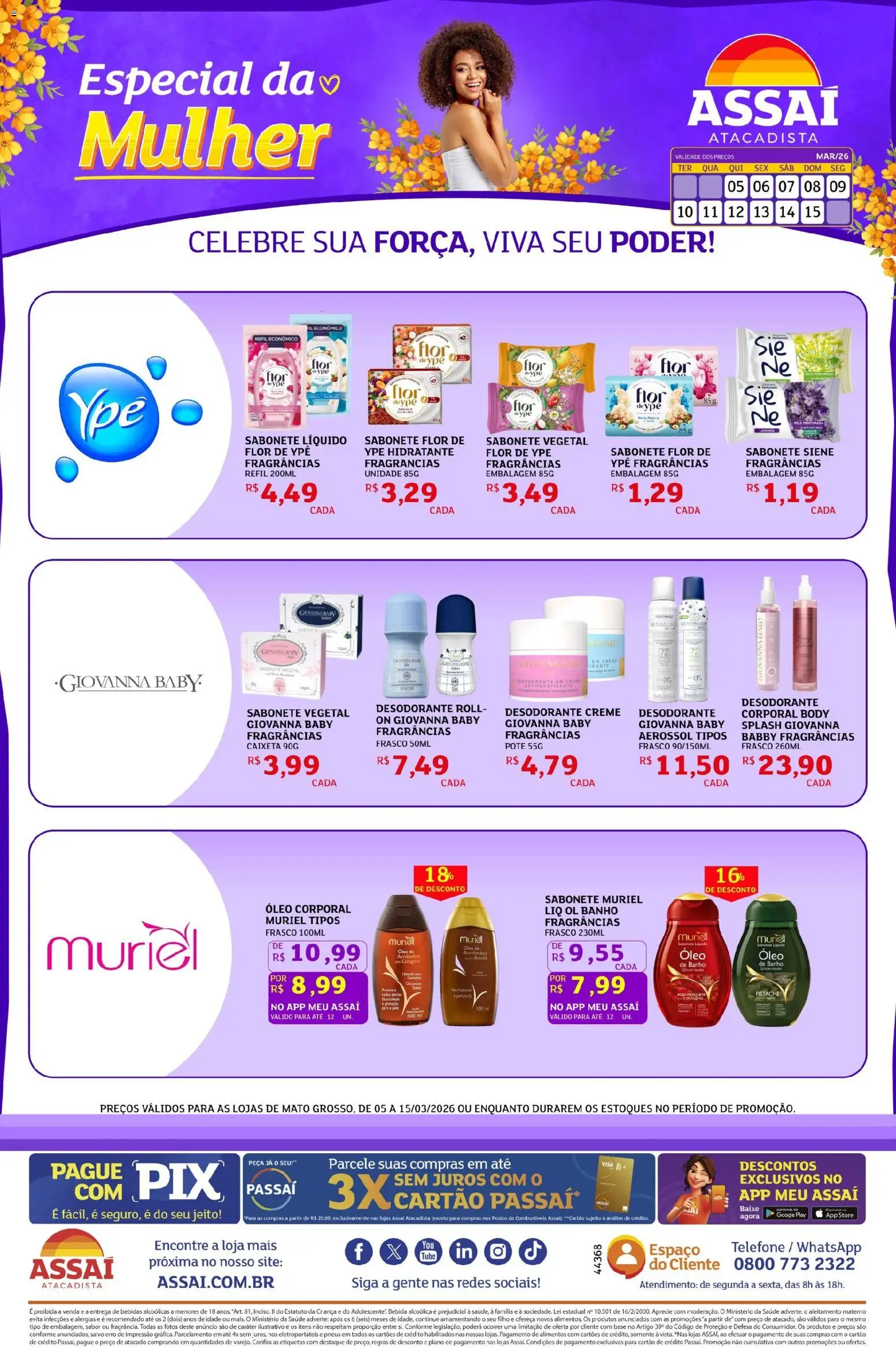 Assaí Atacadista Folheto - válido de 05.03.2026 | Página: 1 | Produtos: Pistache, Óleo, Pneus, Base