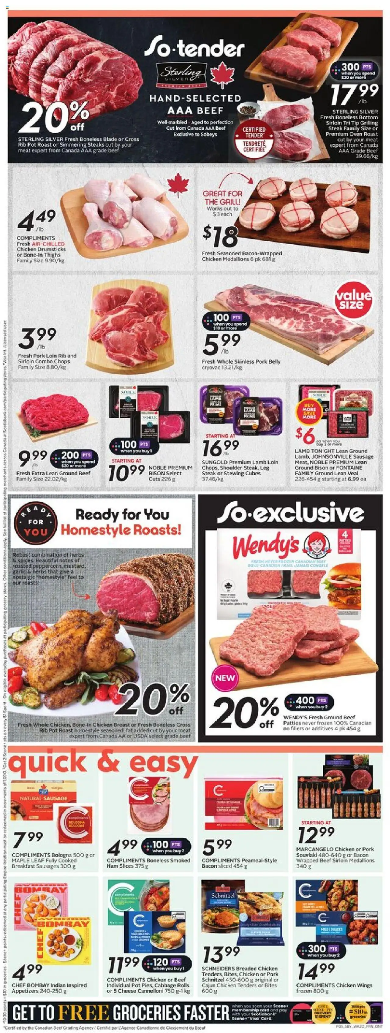 Sobeys flyer valid from 11.09.2025 | Page: 8 | Products: Beef, Grill, Ham, Pork