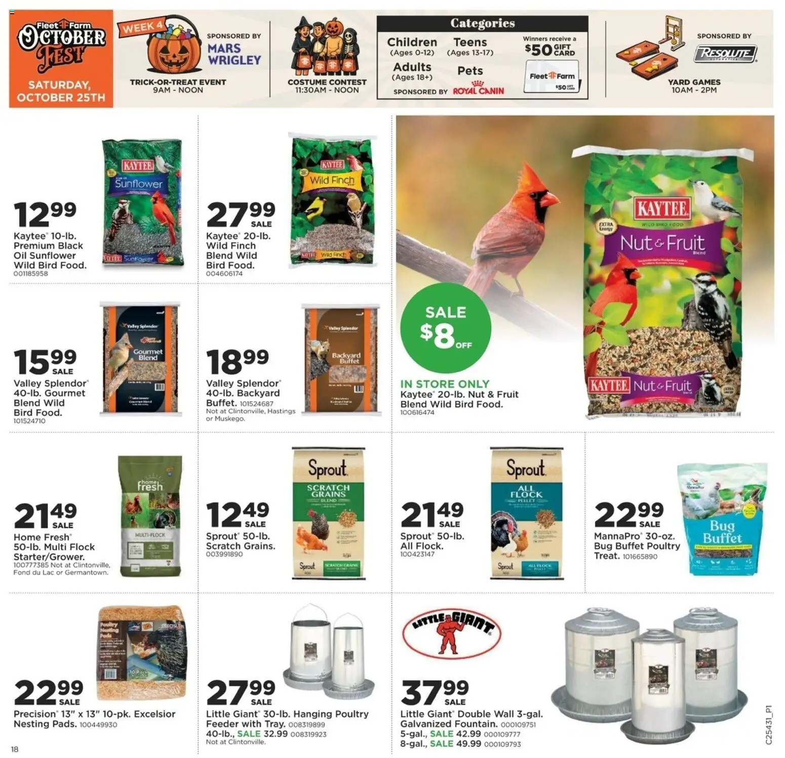 Mills Fleet Farm Weekly Ad - valid from 23.10.2025 | Page: 25 | Products: Oil, Pads, Poultry