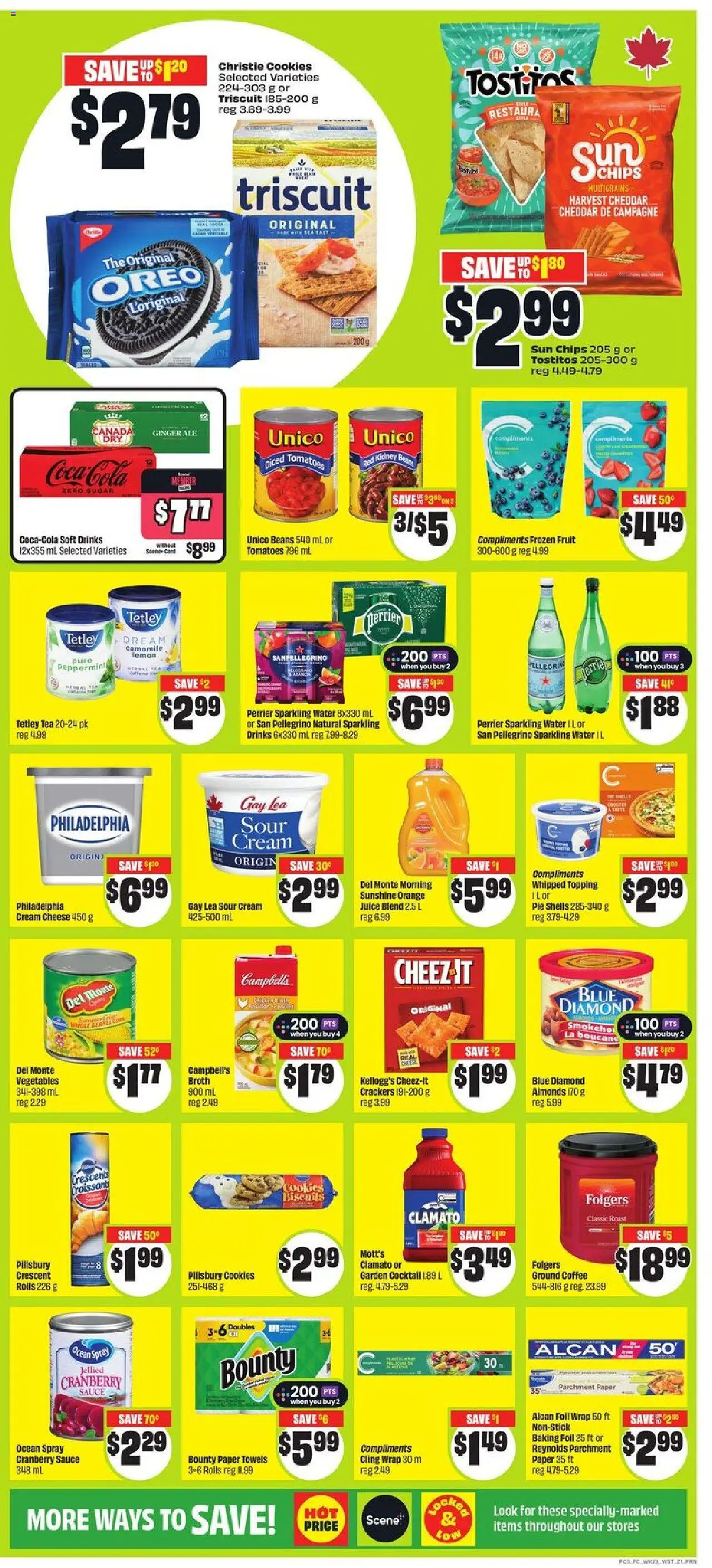 FreshCo flyer valid from 09.10.2025 | Page: 4 | Products: Tea, Chips, Cream, Cookies
