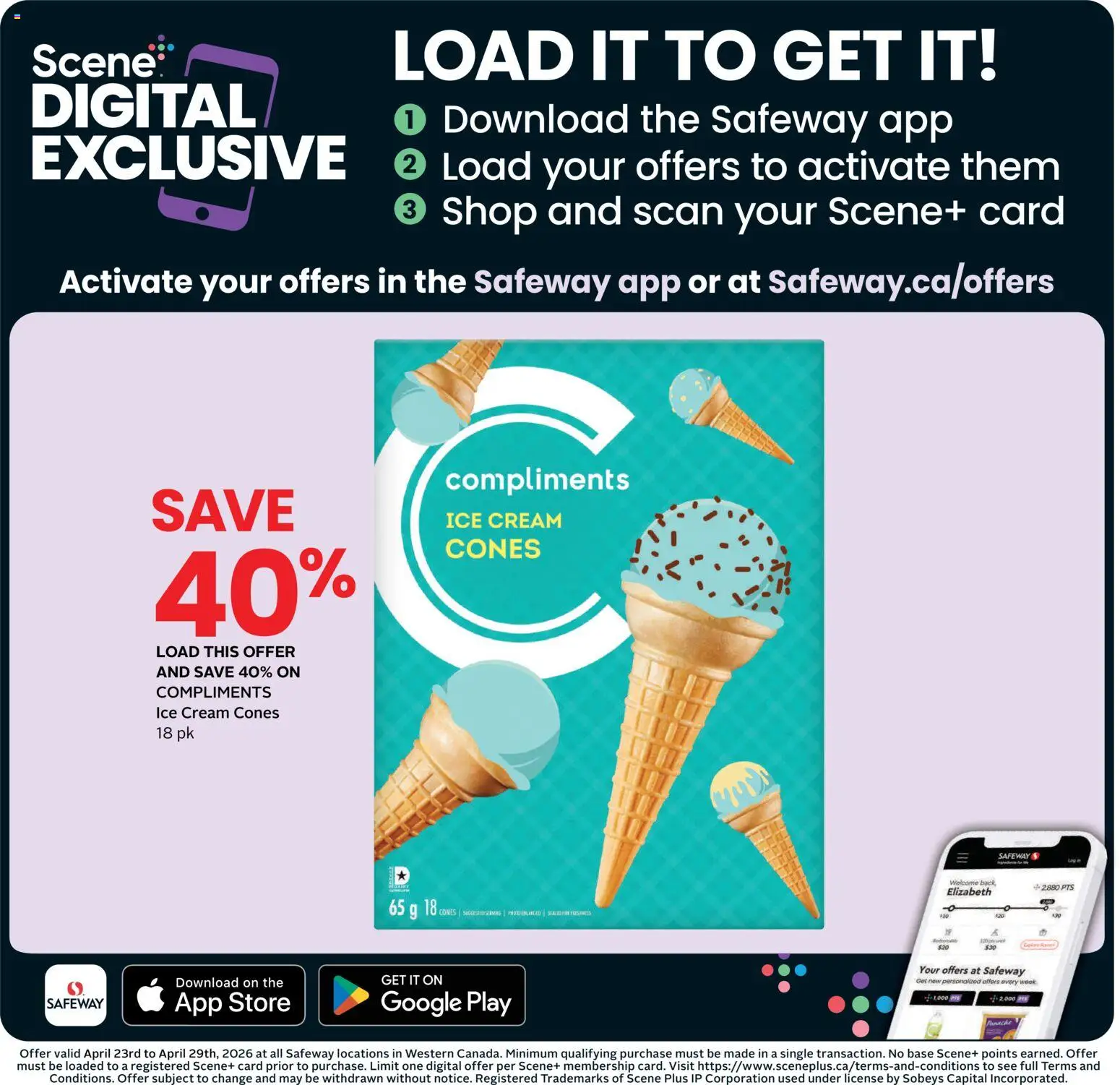 Safeway flyer valid from 23.04.2026 | Page: 13 | Products: Cream, Ice cream