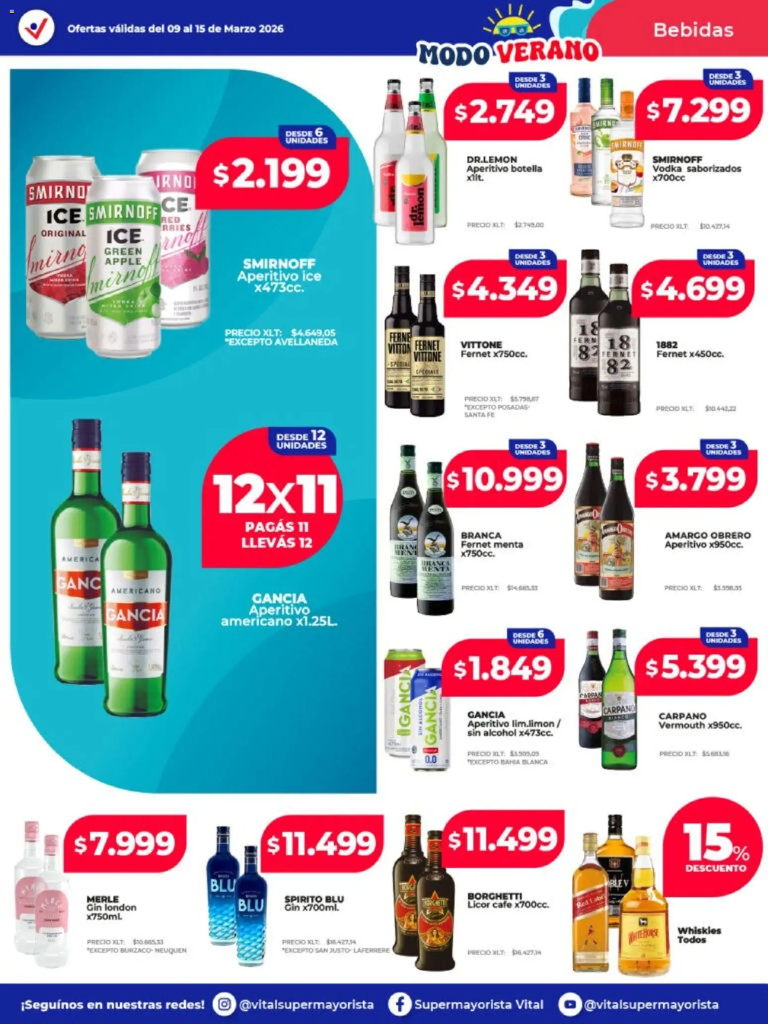 Vital ofertas │ válido desde el 09.03.2026 | Página: 17 | Productos: Vodka, Gin, Fernet, Café