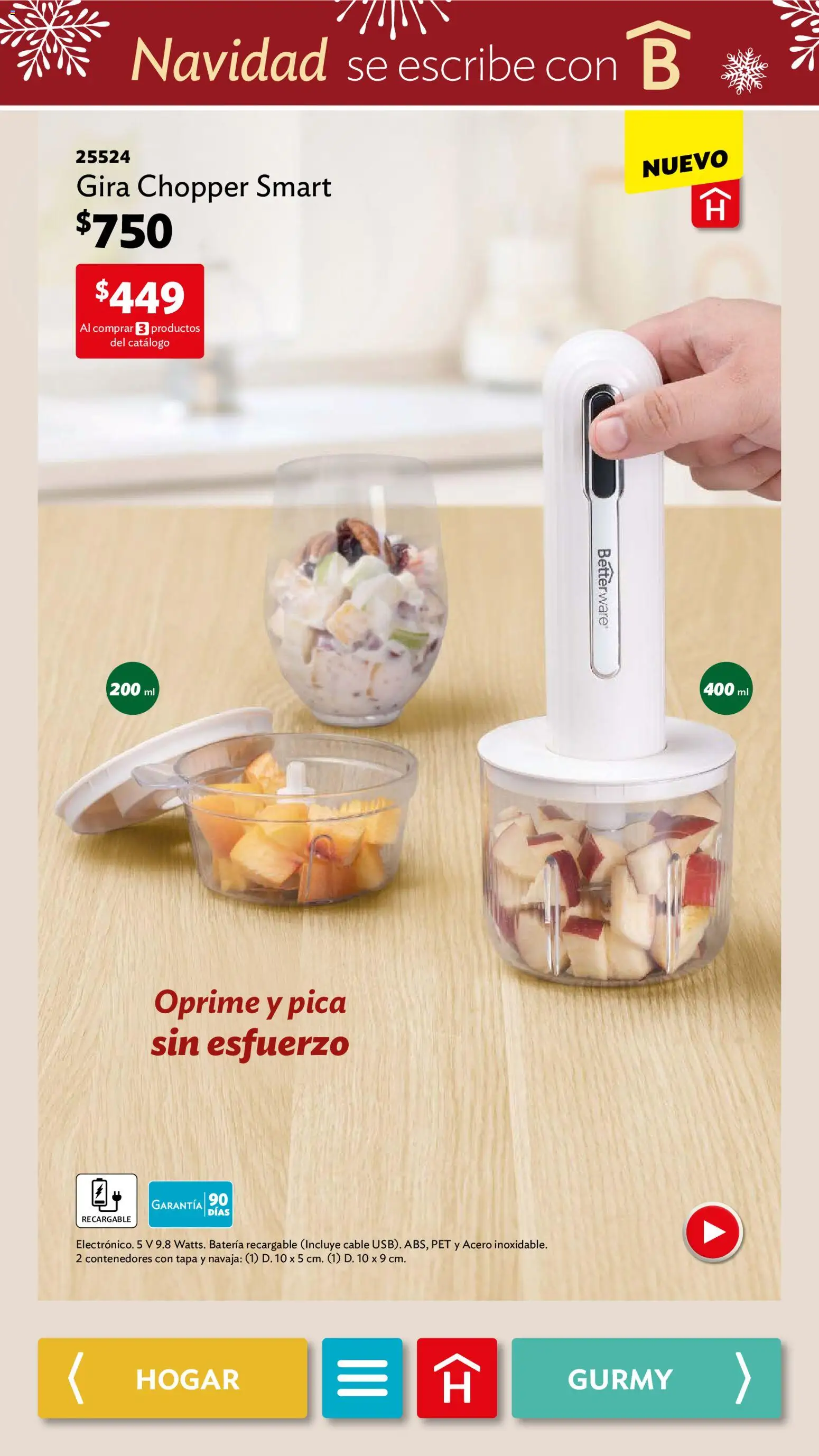 Nuevas ofertas de Betterware válidas en toda la República Mexicana desde el 01.12.2025. ¡Encuentra las mejores ofertas en Betterware campaña 12 2025! | Página: 32 | Productos: Navaja, Cable, Batería