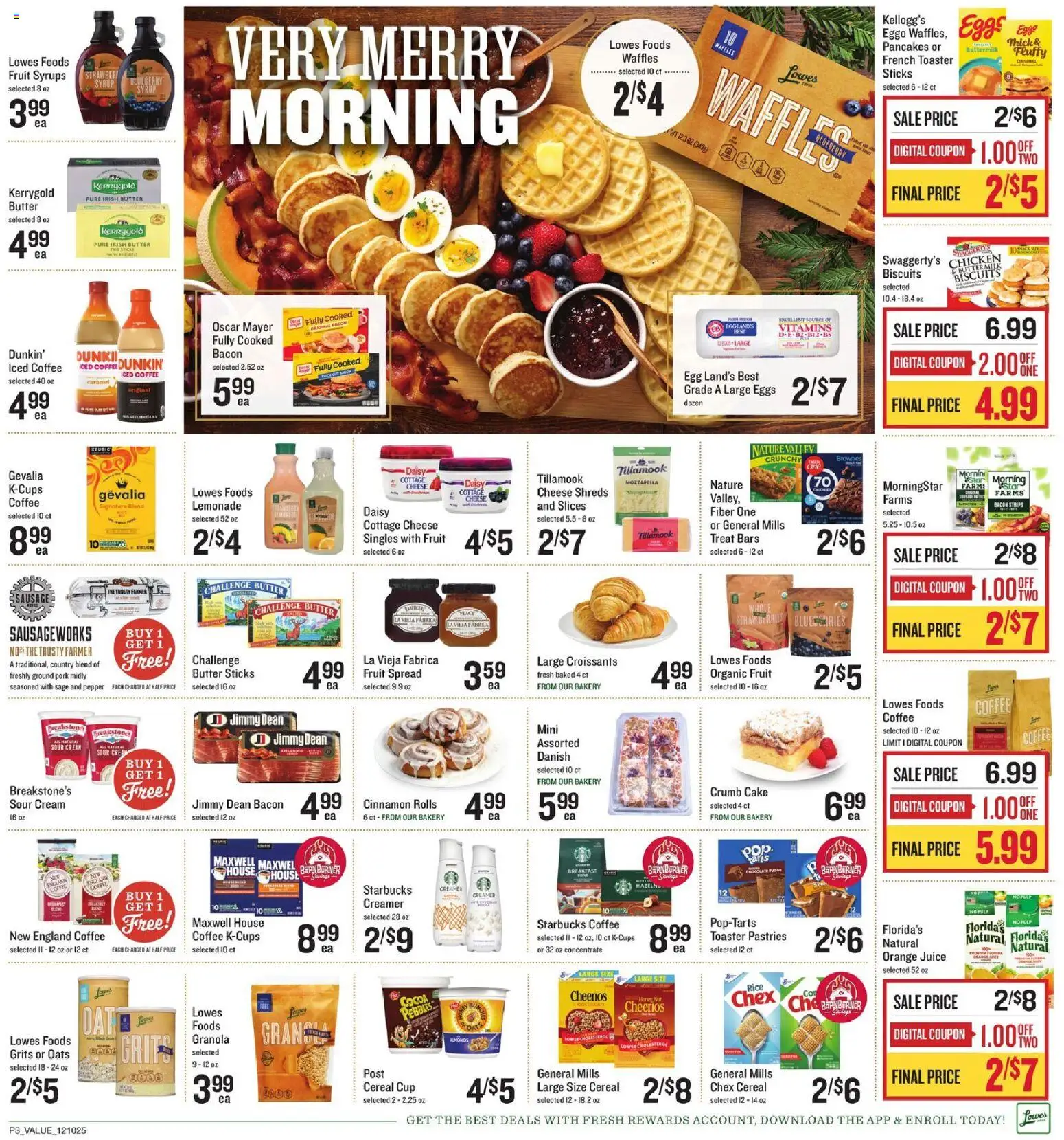 Lowes Foods Weekly Ad - NC - valid from 10.12.2025 | Page: 3 | Products: Bakery, Cheese, Pork, Cottage cheese