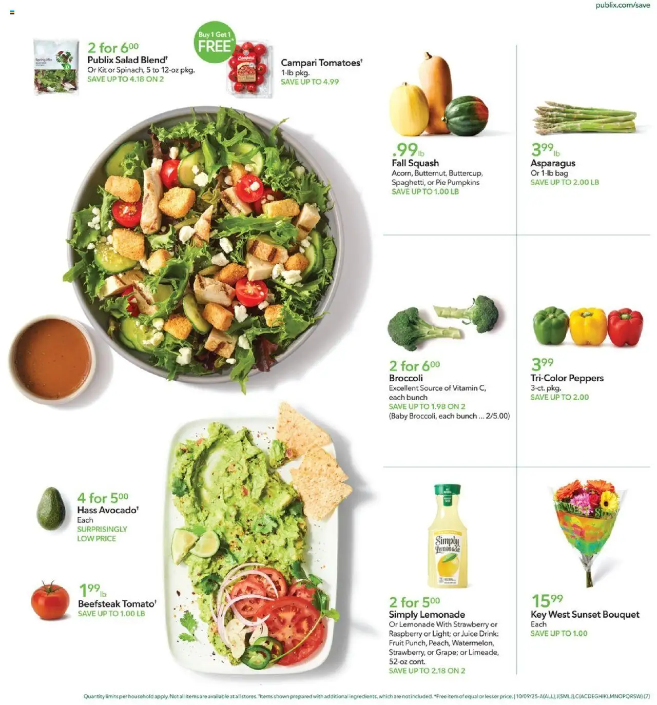 Publix Leaflet - valid from 08.10.2025 | Page: 7 | Products: Vitamin, Squash, Salad, Raspberry