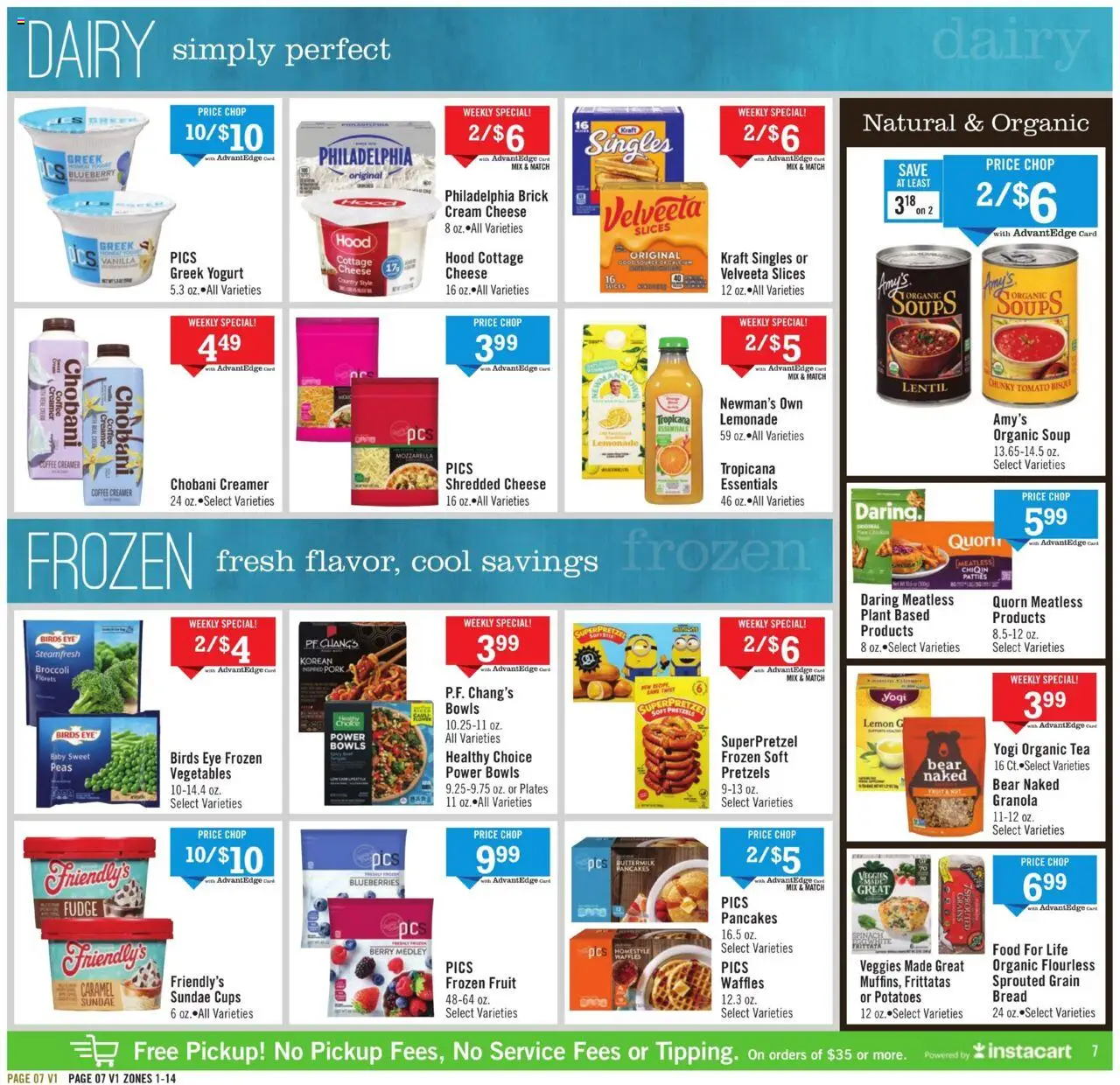 Price Chopper Weekly Current - MA - valid from 14.09.2025 | Page: 7 | Products: Yogurt, Pork, Vegetables, Blueberries