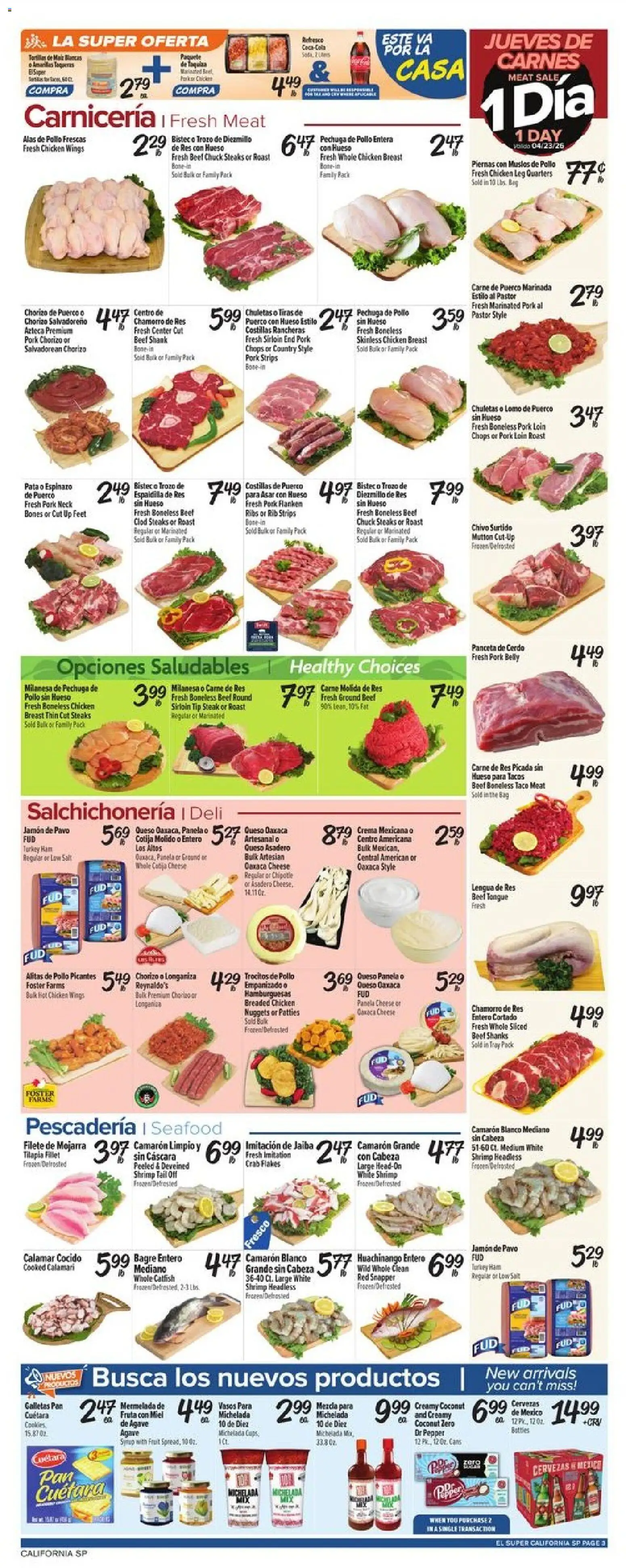 El Super Weekly Ad - valid from 22.04.2026 | Page: 3 | Products: Pan, Cheese, Ham, Seafood