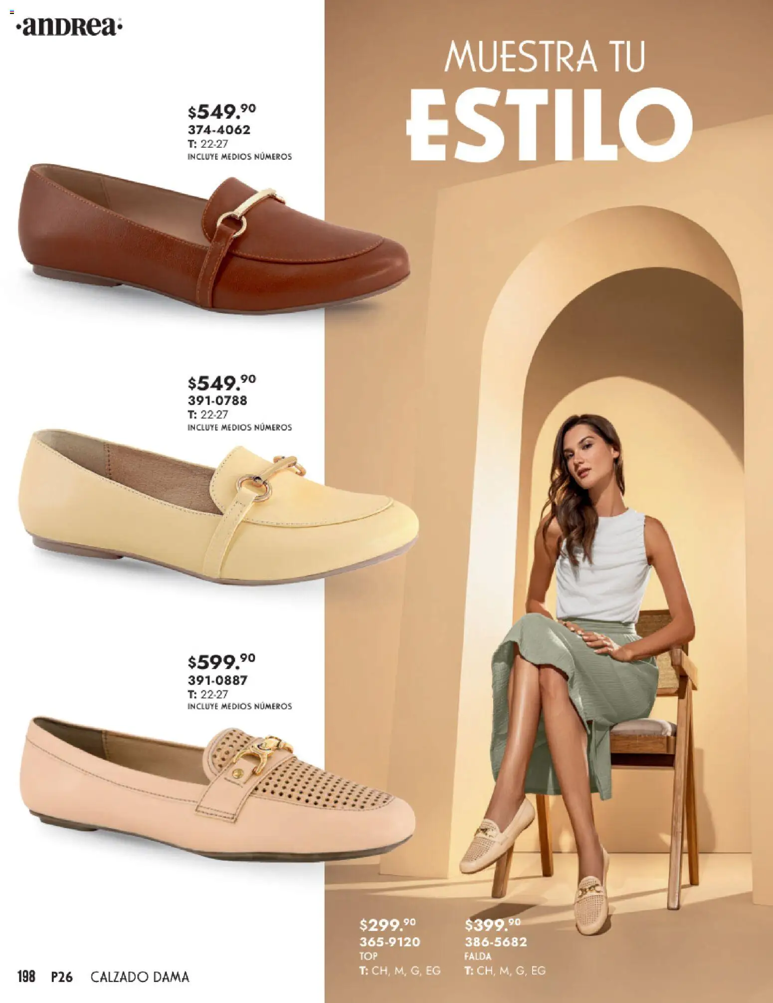 Nuevas ofertas de Andrea válidas en toda la República Mexicana desde el 25.01.2026. ¡Encuentra las mejores ofertas en Andrea catálogo Calzado Dama! | Página: 198 | Productos: Falda