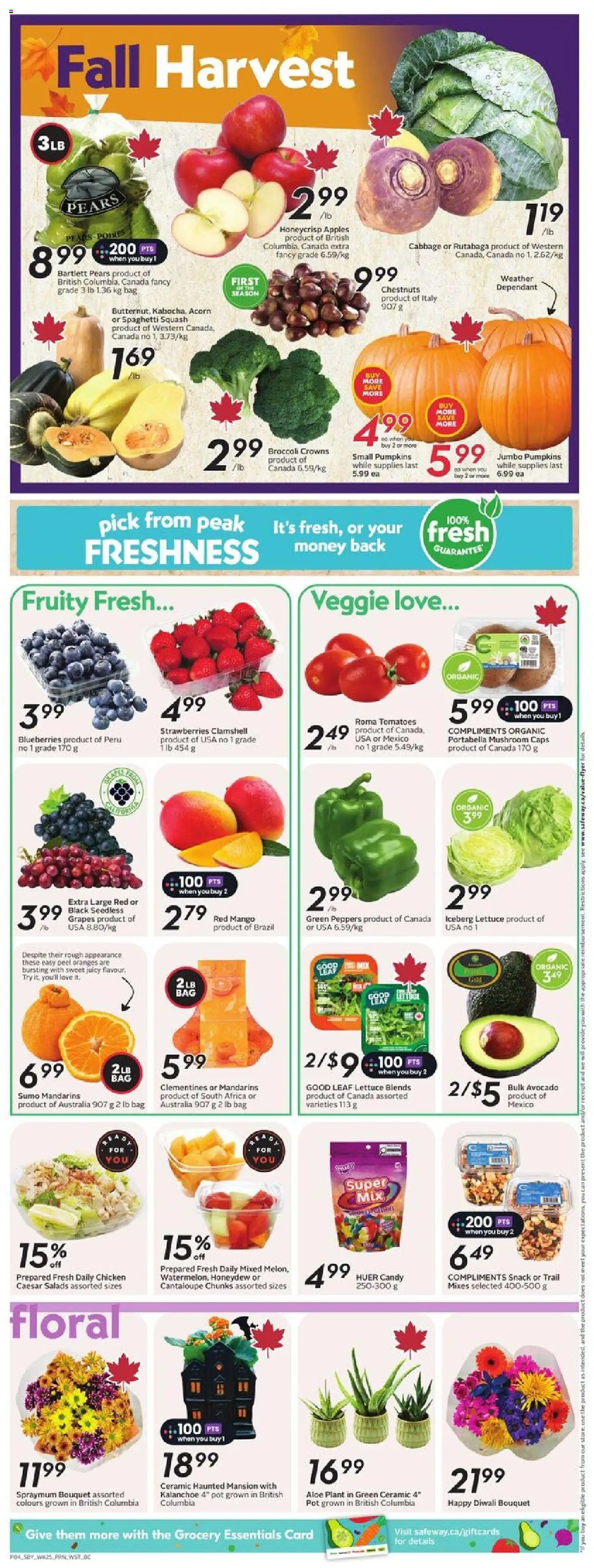 Safeway flyer valid from 16.10.2025 | Page: 7 | Products: Chicken, Apples, Oranges, Tomatoes