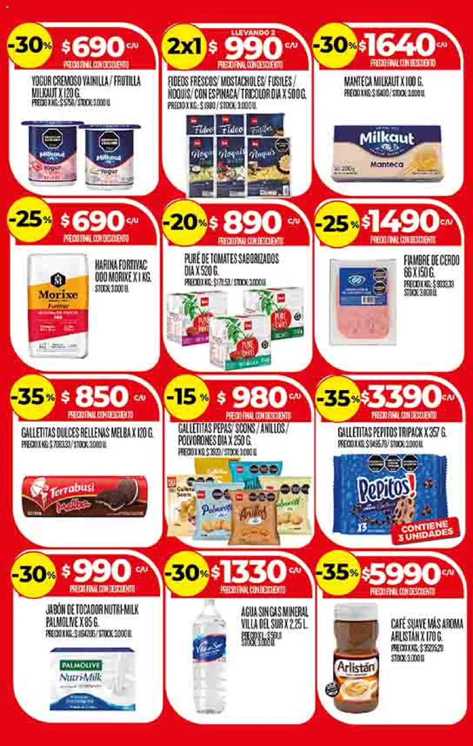 Dia - Ofertas - Salta y Jujuy │ válido desde el 26.11.2025 | Página: 23 | Productos: Galletitas, Agua, Cerdo, Fideos