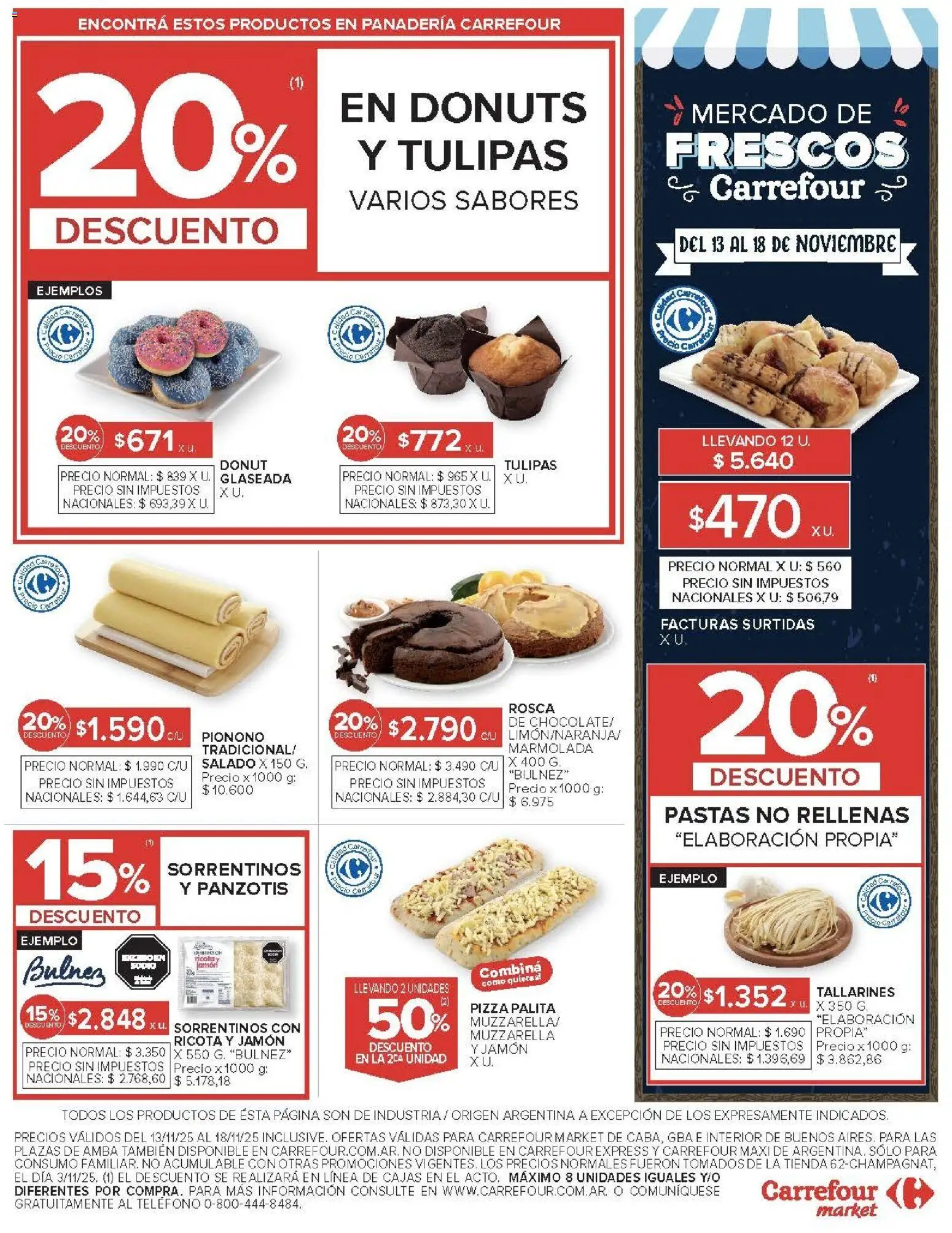 Carrefour ofertas │ válido desde el 13.11.2025 | Página: 42 | Productos: Teléfono, Panadería, Jamón, Pizza