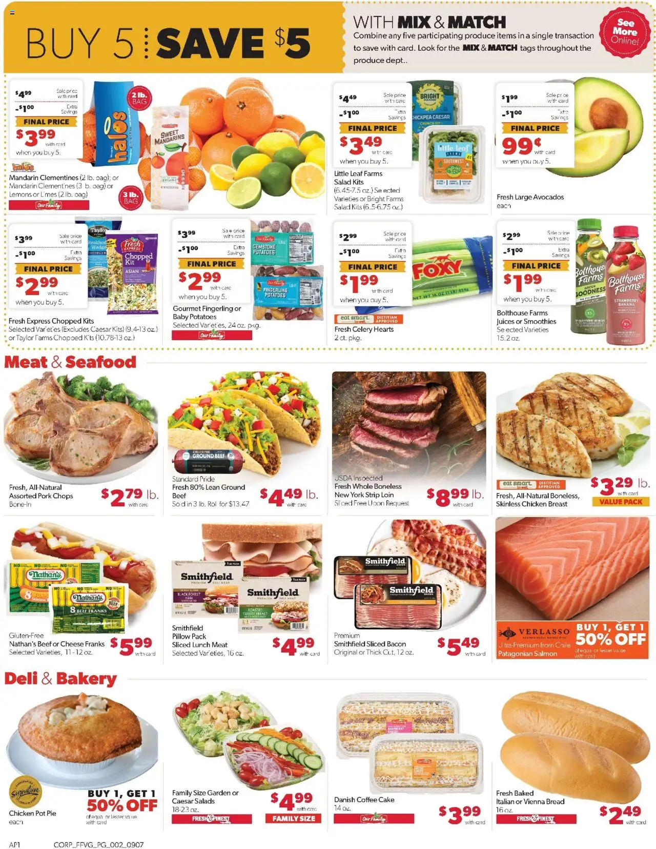 Family Fare Weekly Ad - MI - valid from 07.09.2025 | Page: 2 | Products: Fish, Beef, Salad, Seafood