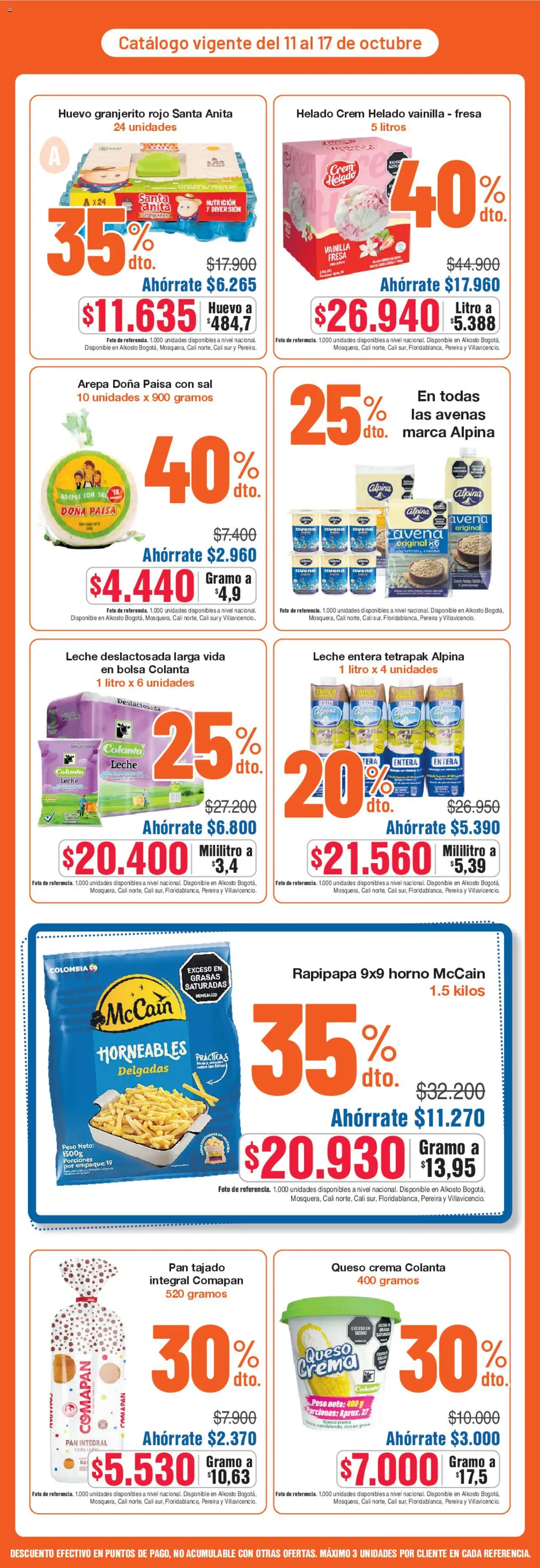 Alkosto revista - valida desde el 11.10.2025 | Página: 3 | Productos: Bolsa, Horno, Queso, Pan