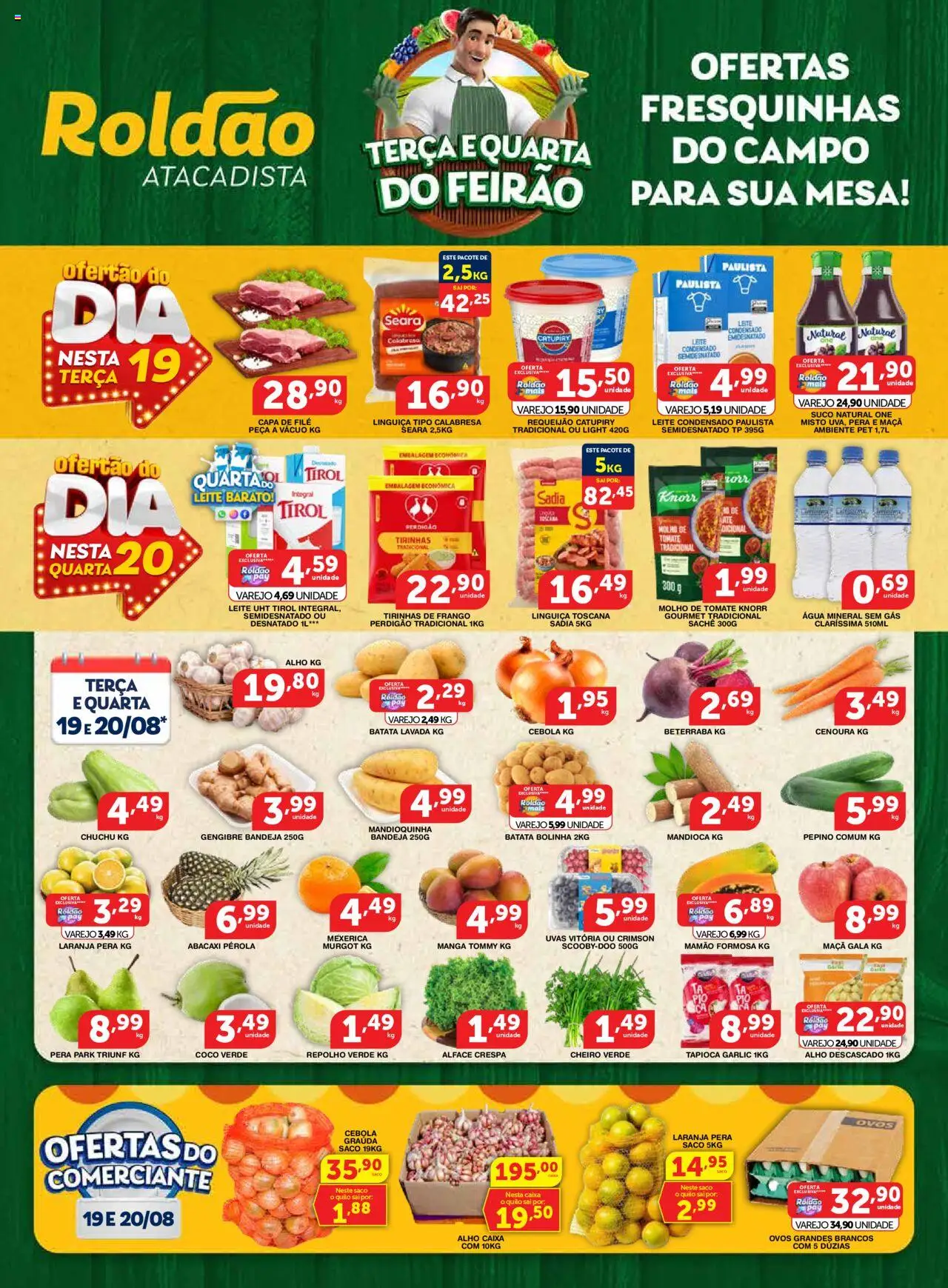 Roldão Folheto - válido de 19.08.2025 | Página: 1 | Produtos: Pera, Abacaxi, Uvas