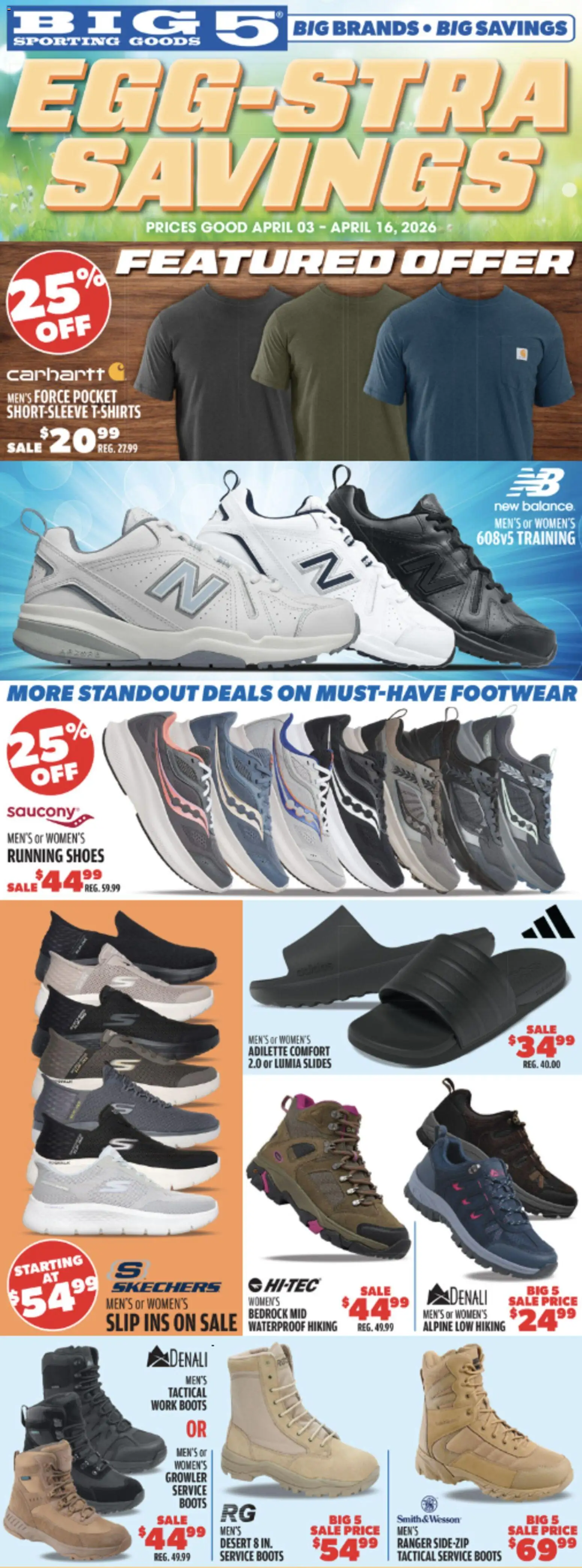 Big 5 Sporting Goods Weekly Ad - valid from 03.04.2026 | Page: 1 | Products: Boots