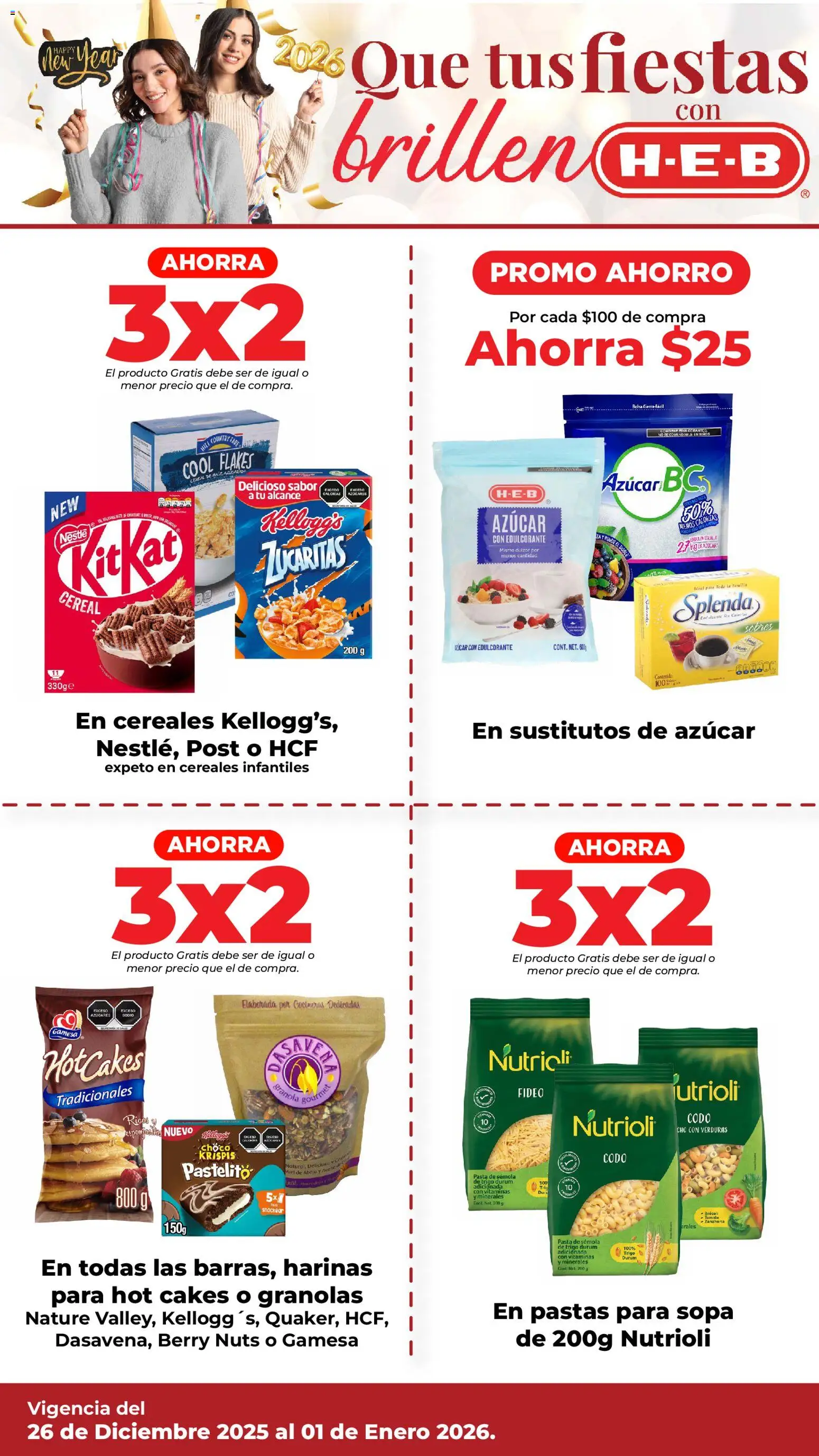 Nuevas ofertas de H-E-B válidas en toda la República Mexicana desde el 26.12.2025. ¡Encuentra las mejores ofertas en H-E-B folleto! | Página: 4 | Productos: Avena, Bolsa, Pasta, Vitaminas
