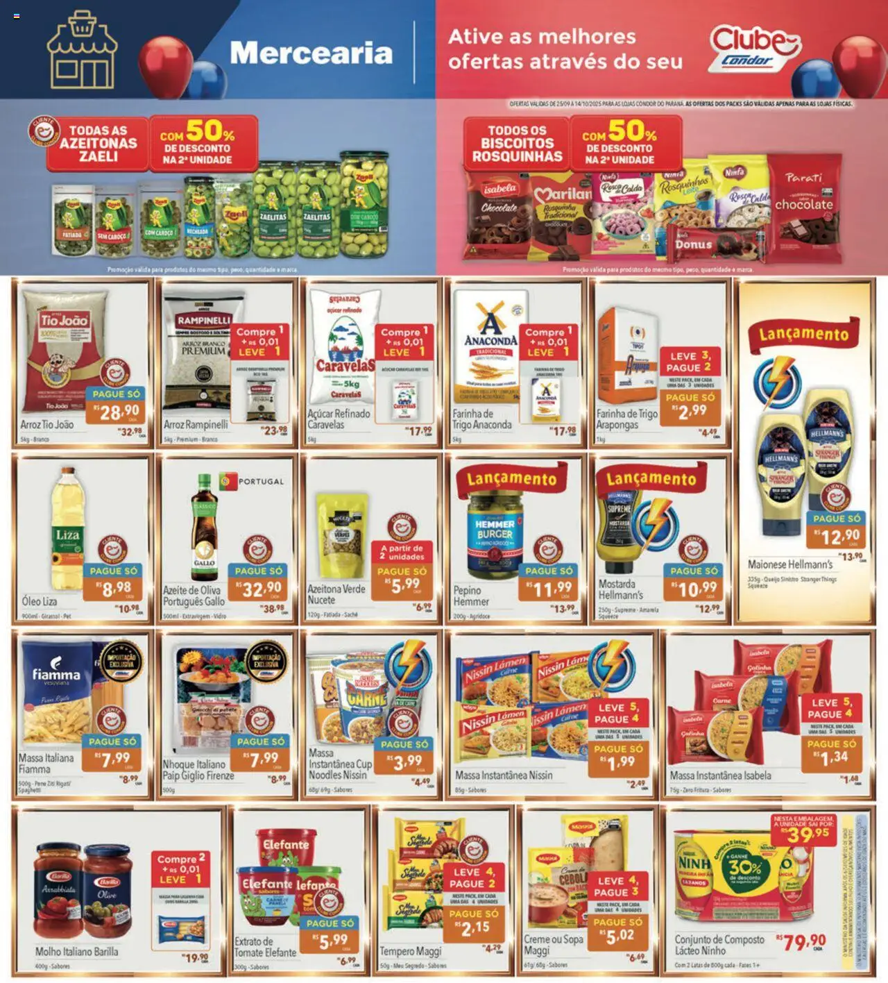 Supermercados Condor Folheto - válido de 25.09.2025 | Página: 8 | Produtos: Arroz, Creme, Açúcar, Rosquinha