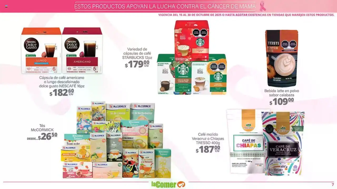 Nuevas ofertas de La Comer válidas en toda la República Mexicana desde el 15.10.2025. ¡Encuentra las mejores ofertas en La Comer - Folleto! | Página: 7 | Productos: Manzana, Limón, Té, Polvo