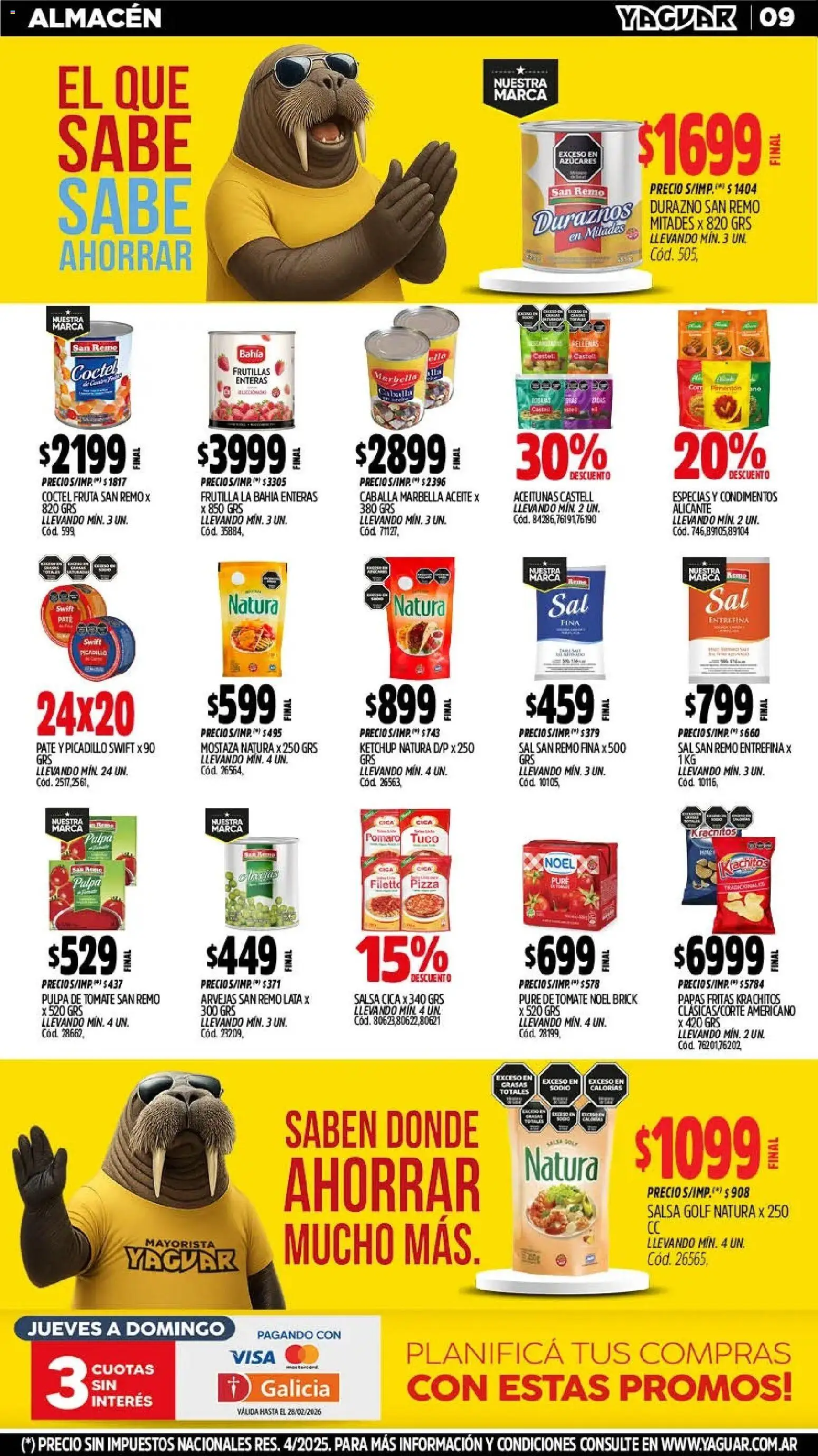 Yaguar - Oferta Semanal Mar del Plata │ válido desde el 02.02.2026 | Página: 8 | Productos: Durazno, Ketchup, Sal, Tomate