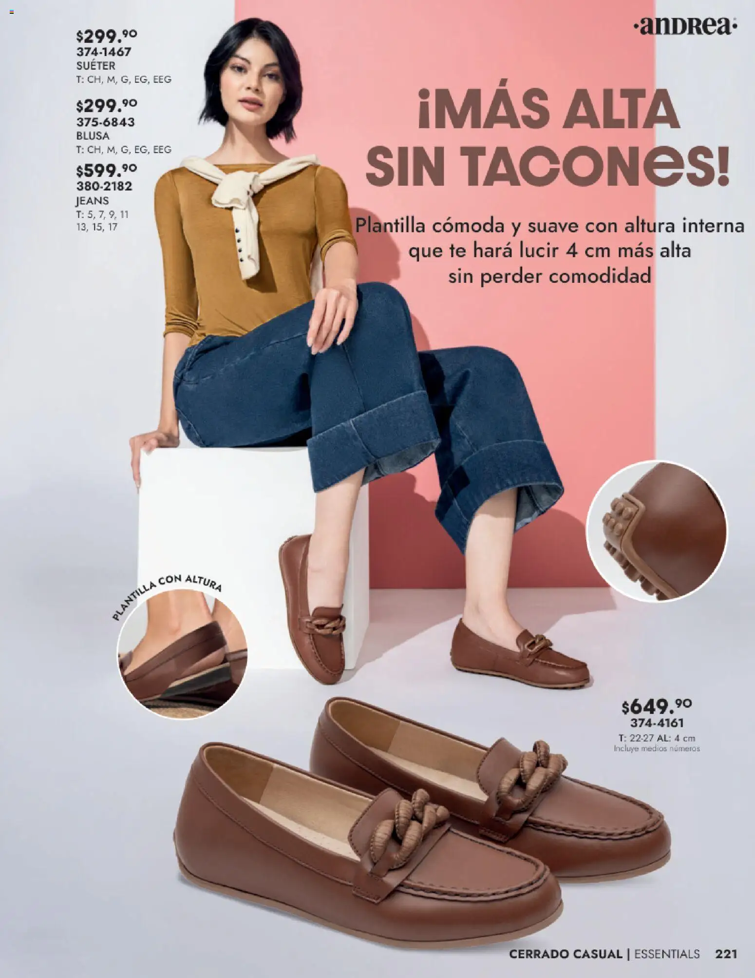 Nuevas ofertas de Andrea válidas en toda la República Mexicana desde el 24.08.2025. ¡Encuentra las mejores ofertas en Andrea - Catálogo Calzado Dama! | Página: 221 | Productos: Blusa, Suéter, Té