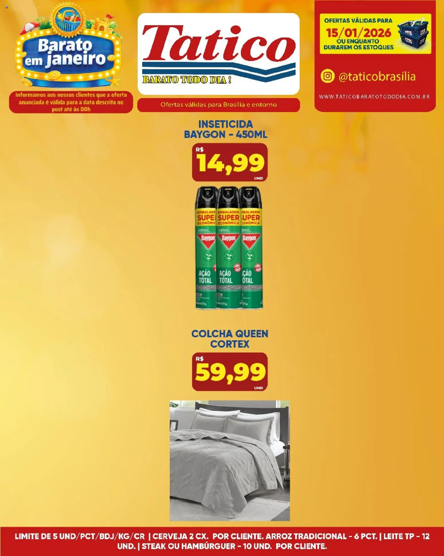 Tatico Folheto - válido de 16.01.2026 | Página: 32 | Produtos: Leite, Arroz, Hambúrguer, Inseticida