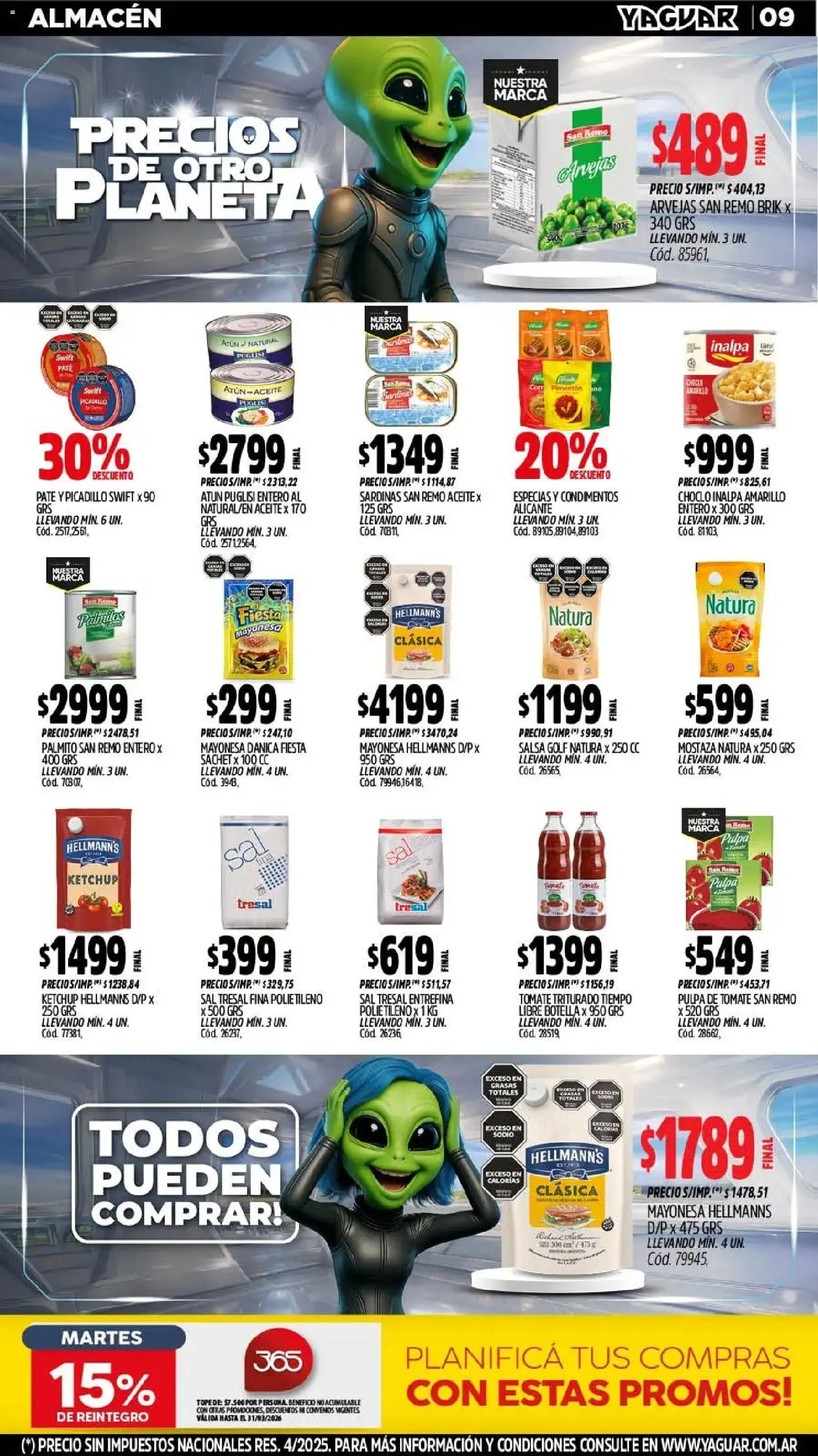 Yaguar - Oferta Semanal Ing Masch │ válido desde el 02.03.2026 | Página: 10 | Productos: Mayonesa, Mostaza, Salsa Golf, Palmitos