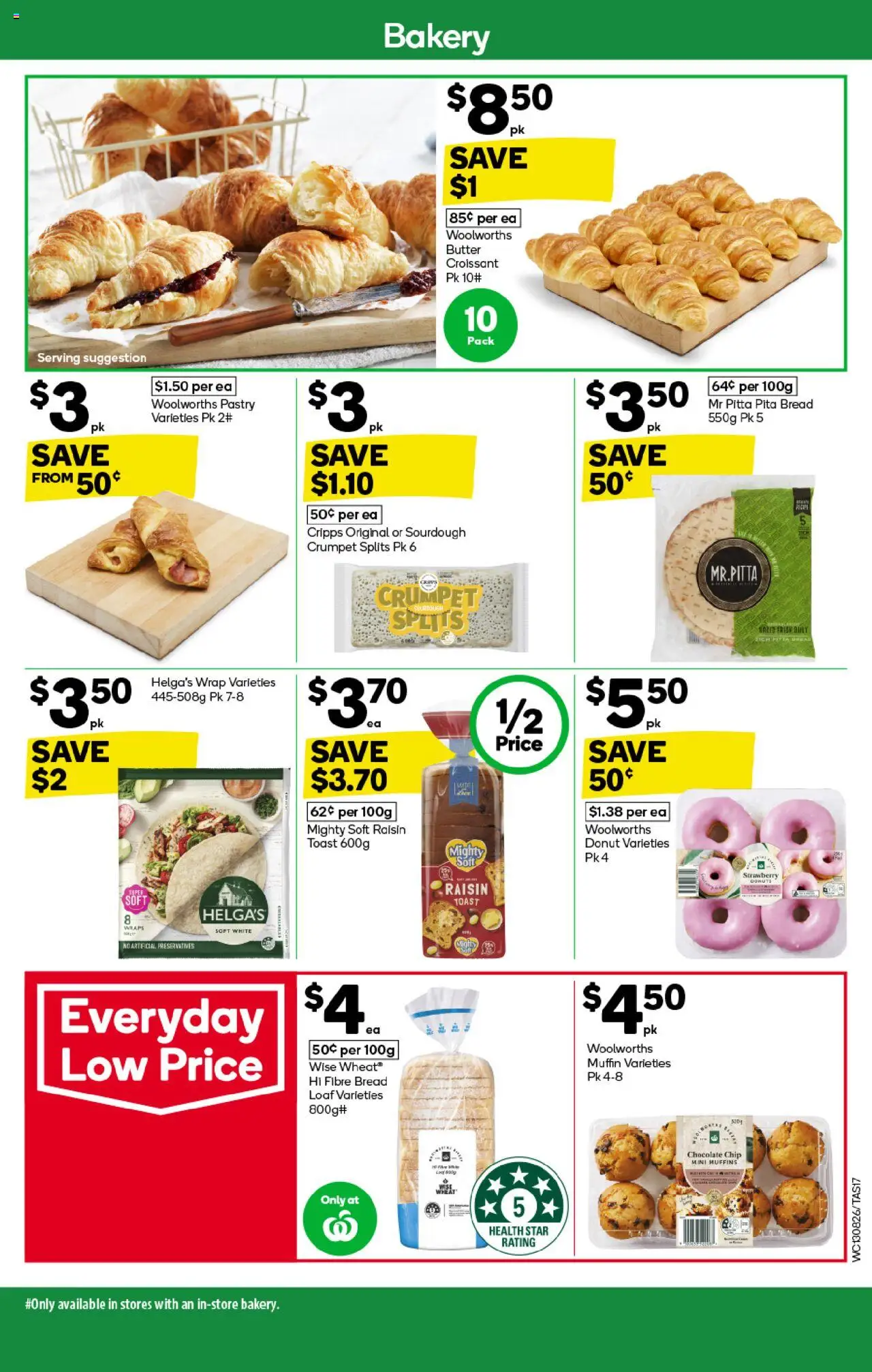 Woolworths catalogue - valid from 13.08.2025 | Page: 17 | Products: Donuts, Pastry, Pita bread, Bakery