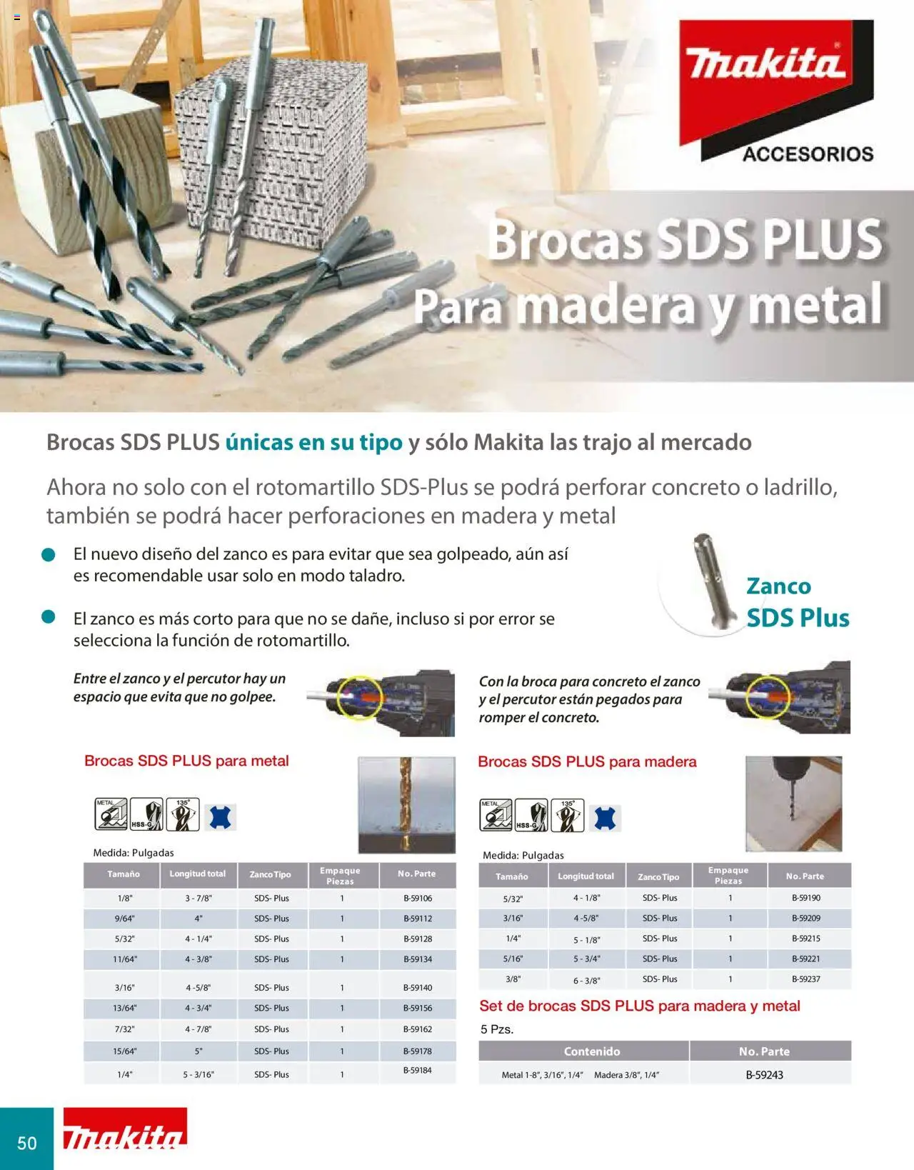 Nuevas ofertas de Makita válidas en toda la República Mexicana desde el 08.07.2024. ¡Encuentra las mejores ofertas en Makita catálogo Accesorios! | Página: 50 | Productos: Rotomartillo