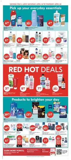 Preview of Shoppers weekly flyer / circulaire from shop Shoppers valid from 17.04.2026 | Page: 9 | Products: Cream, Brush, Body wash, Deodorant