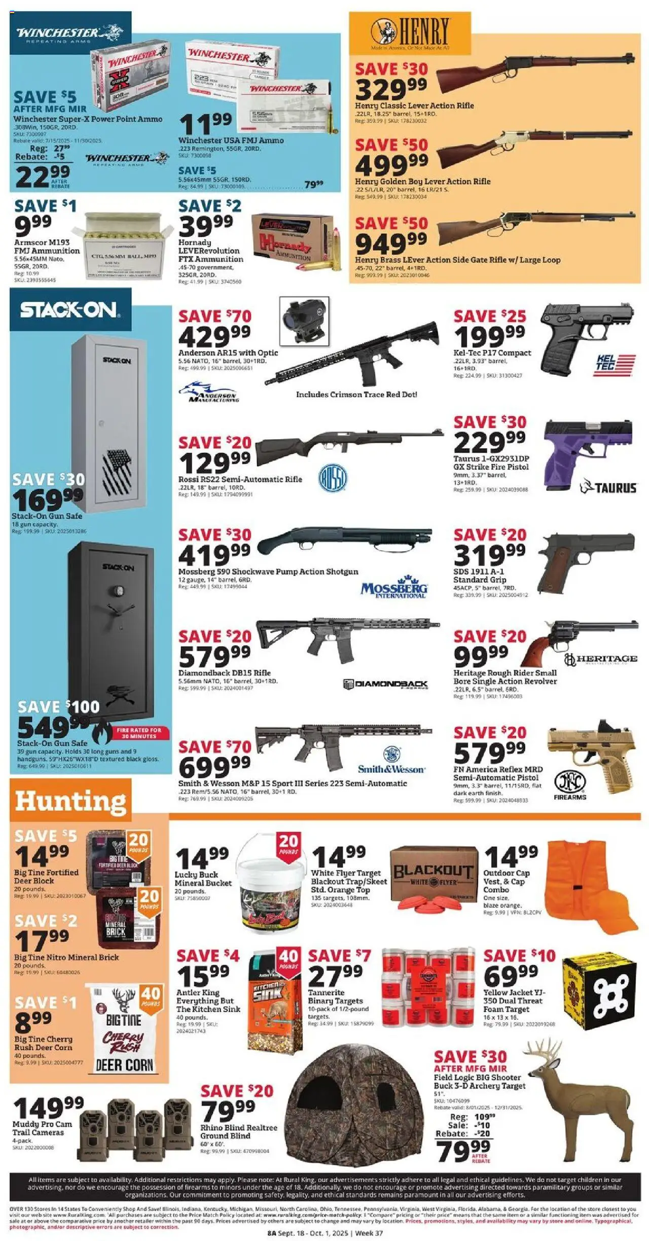 Rural King Weekly Ad - valid from 18.09.2025 | Page: 10 | Products: Safe, Archery, Gun, Ammo