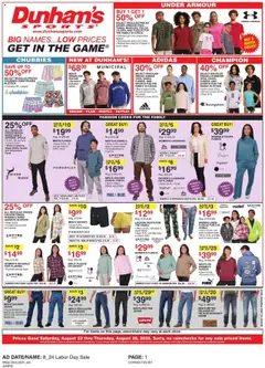 Preview of Dunham's Sports weekly ads valid from 23.08.2025