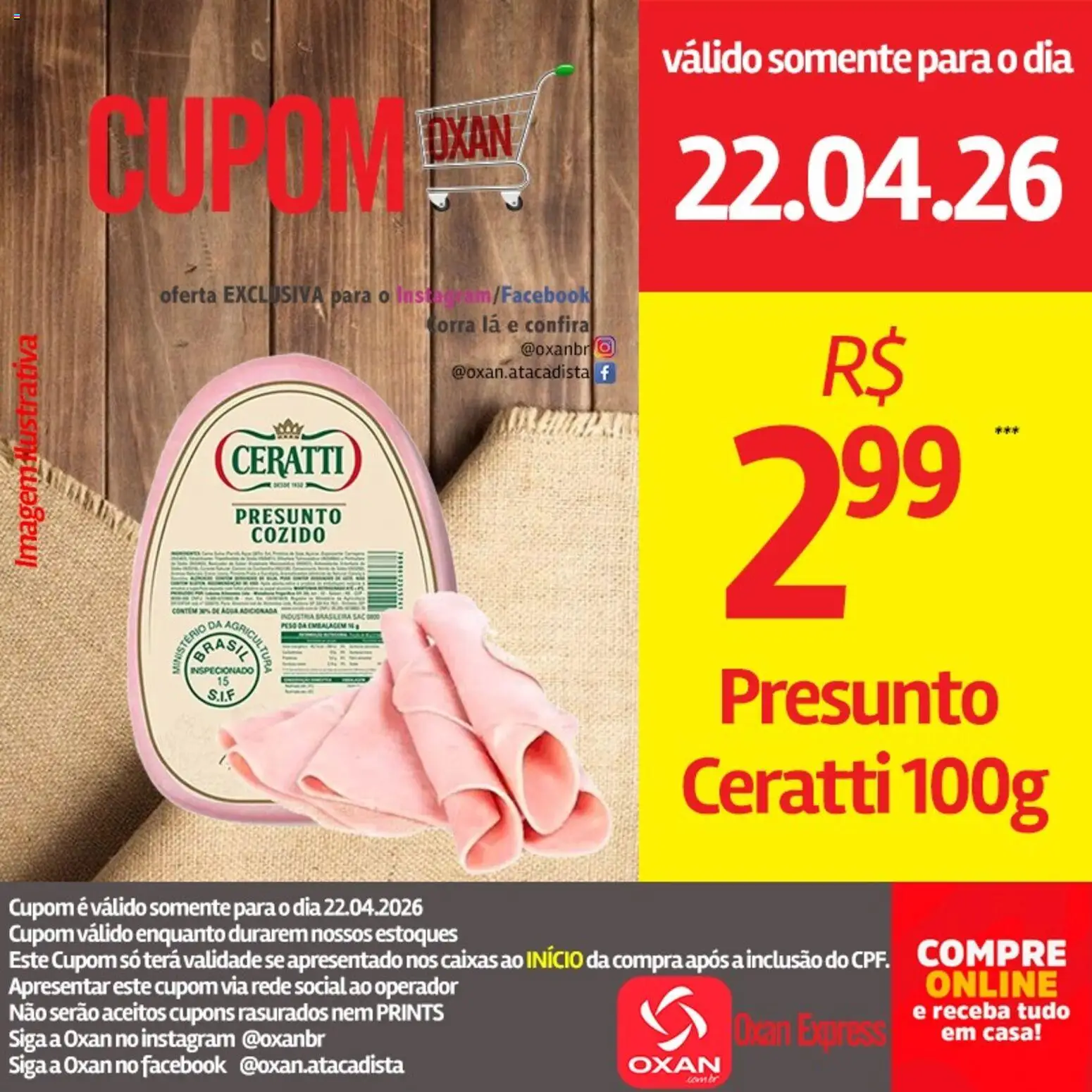 Oxan Atacadista Folheto - válido de 22.04.2026 | Página: 6 | Produtos: Presunto