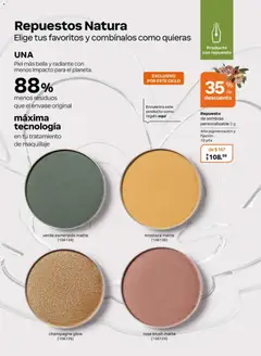 Vista previa de Natura campaña 6 2026, nuevo folleto de la tienda, válido en México a partir del 02.04.2026 | Página: 162 | Productos: Mostaza, Champagne, Radiante, Maquillaje
