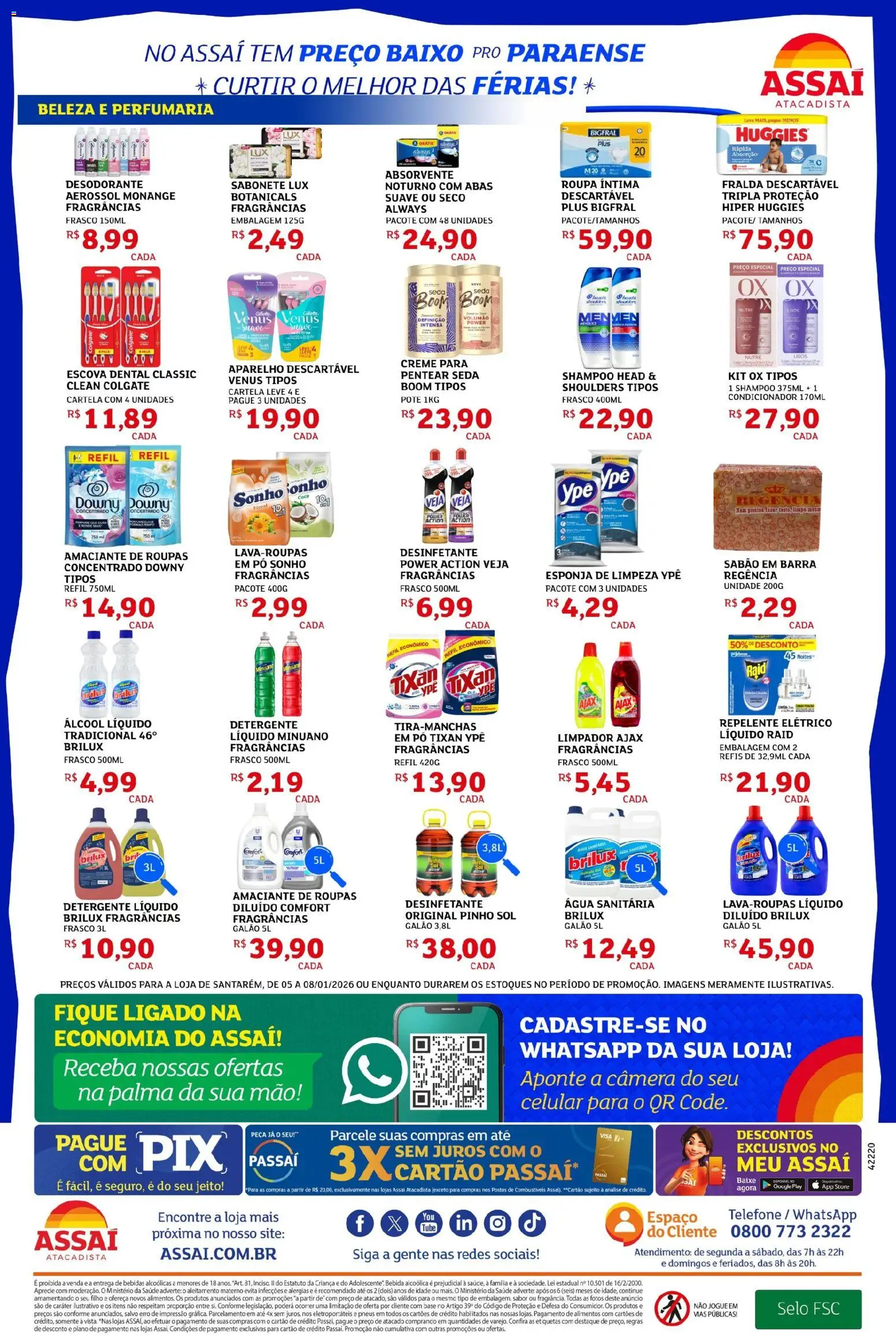 Assaí Atacadista Folheto - válido de 05.01.2026 | Página: 4 | Produtos: Pó, Roupas, Amaciante, Desinfetante